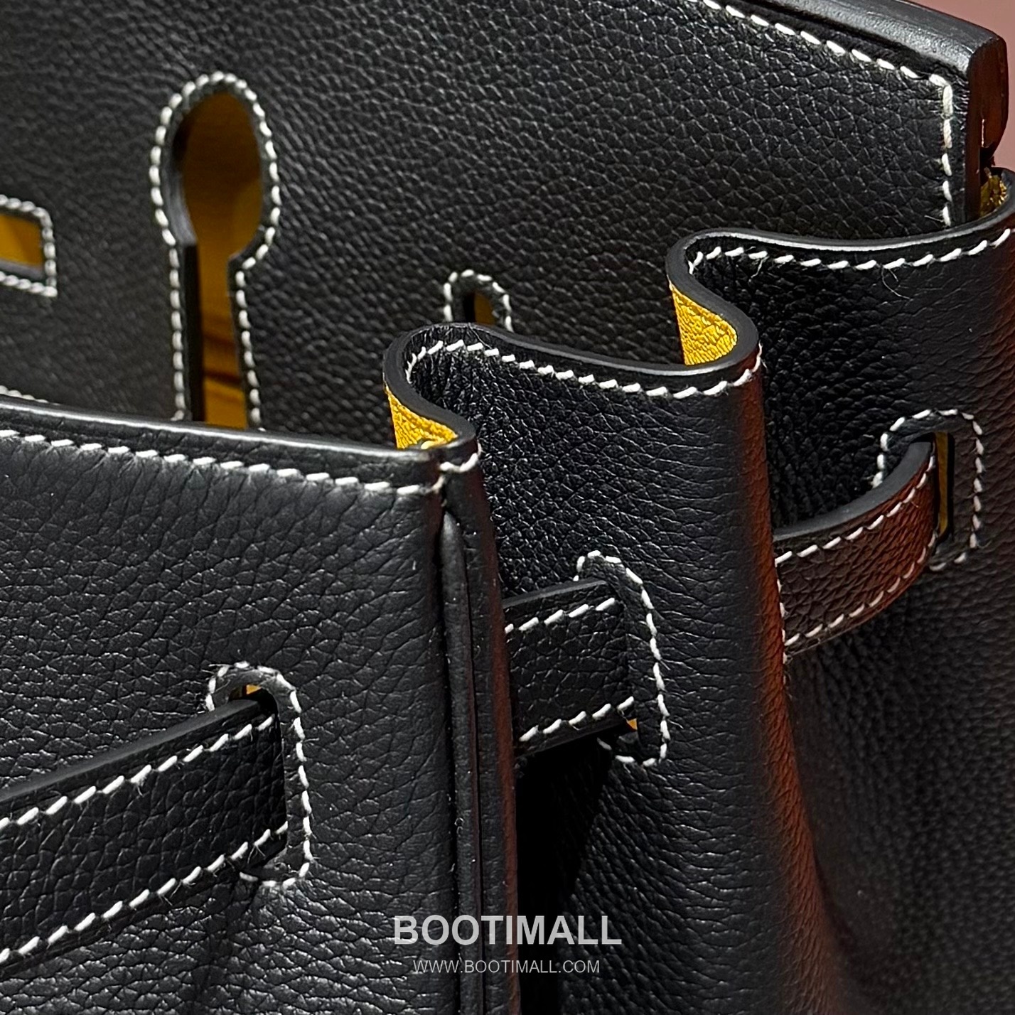 Hermes Birkin 35 Black Amber Yellow Togo Leather Handbag 에르메스 버킨 35 11120013 블랙 앰버 옐로우 토고 레더 핸드백 35cm 11