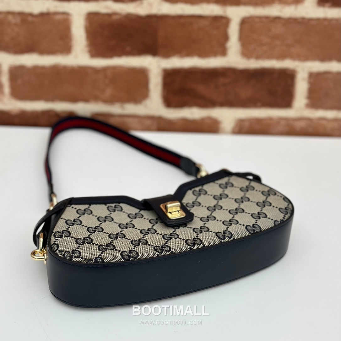 Gucci Jackie 1961 Mini GG Canvas Black Leather Shoulder Bag 구찌 재키 1961 미니 786015 GG 캔버스 블랙 레더 숄더백 21cm 11