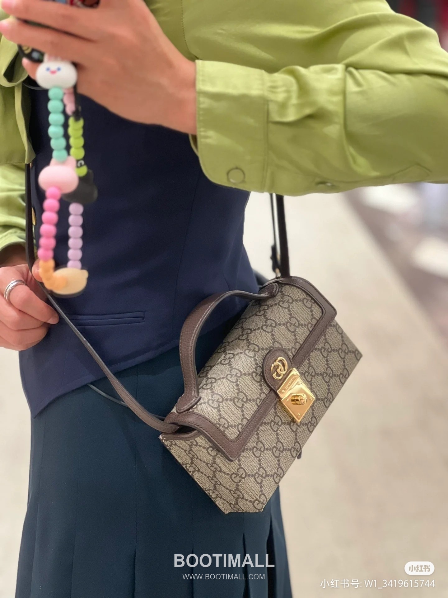 Gucci GG Marmont Box Bag 772314 GG Supreme Canvas Beige Brown Shoulder Bag 구찌 GG 마몽 박스백 772314 GG 수프림 캔버스 베이지 브라운 숄더백 18cm 2