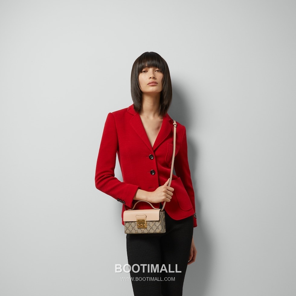 Gucci Padlock GG Supreme Canvas Beige Leather Box Bag 구찌 패드락 774342 GG 수프림 캔버스 베이지 레더 박스백 20cm 1