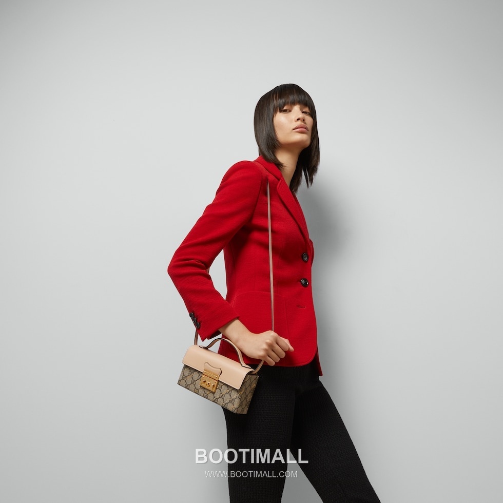 Gucci Padlock GG Supreme Canvas Beige Leather Box Bag 구찌 패드락 774342 GG 수프림 캔버스 베이지 레더 박스백 20cm 2