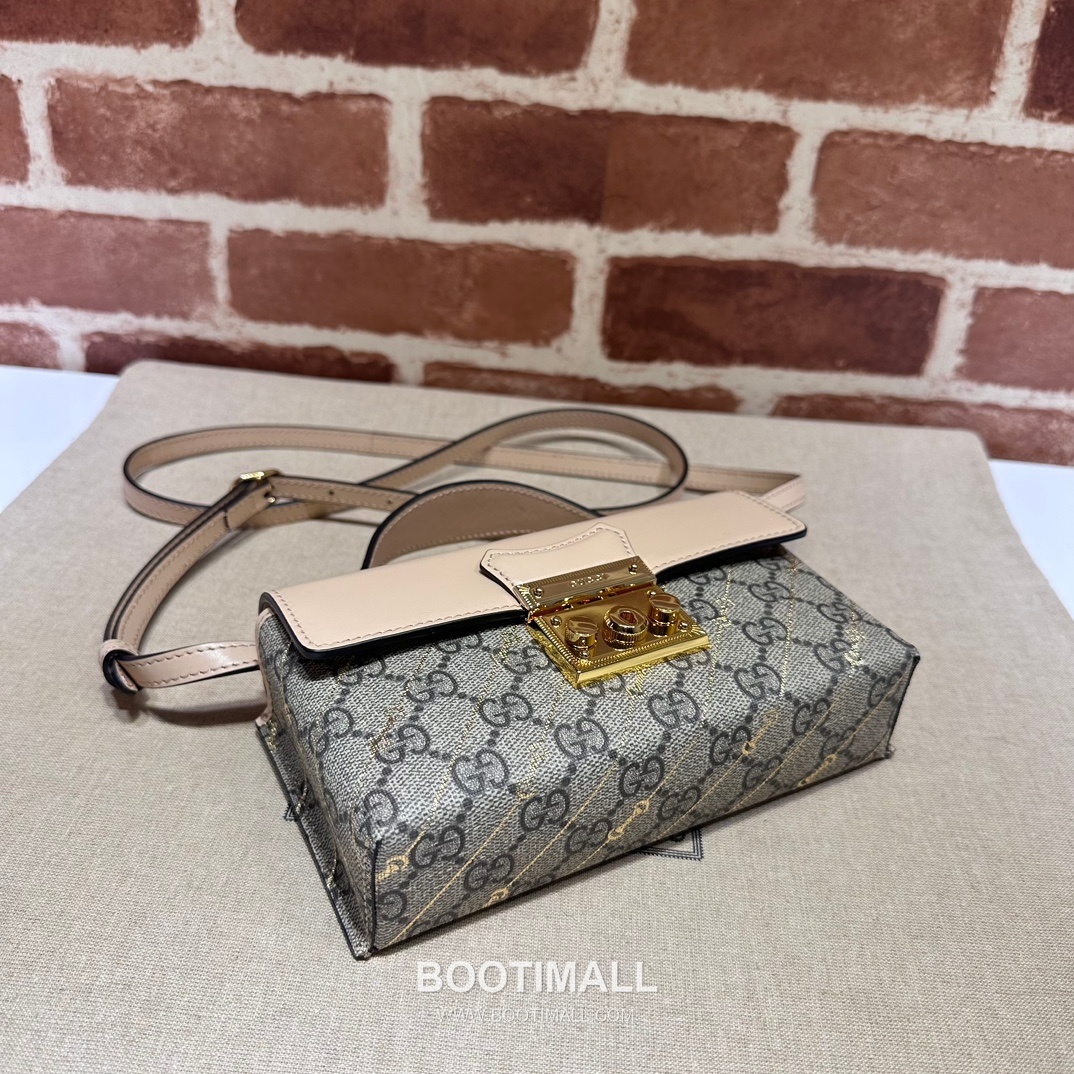 Gucci Padlock GG Supreme Canvas Beige Leather Box Bag 구찌 패드락 774342 GG 수프림 캔버스 베이지 레더 박스백 20cm 7