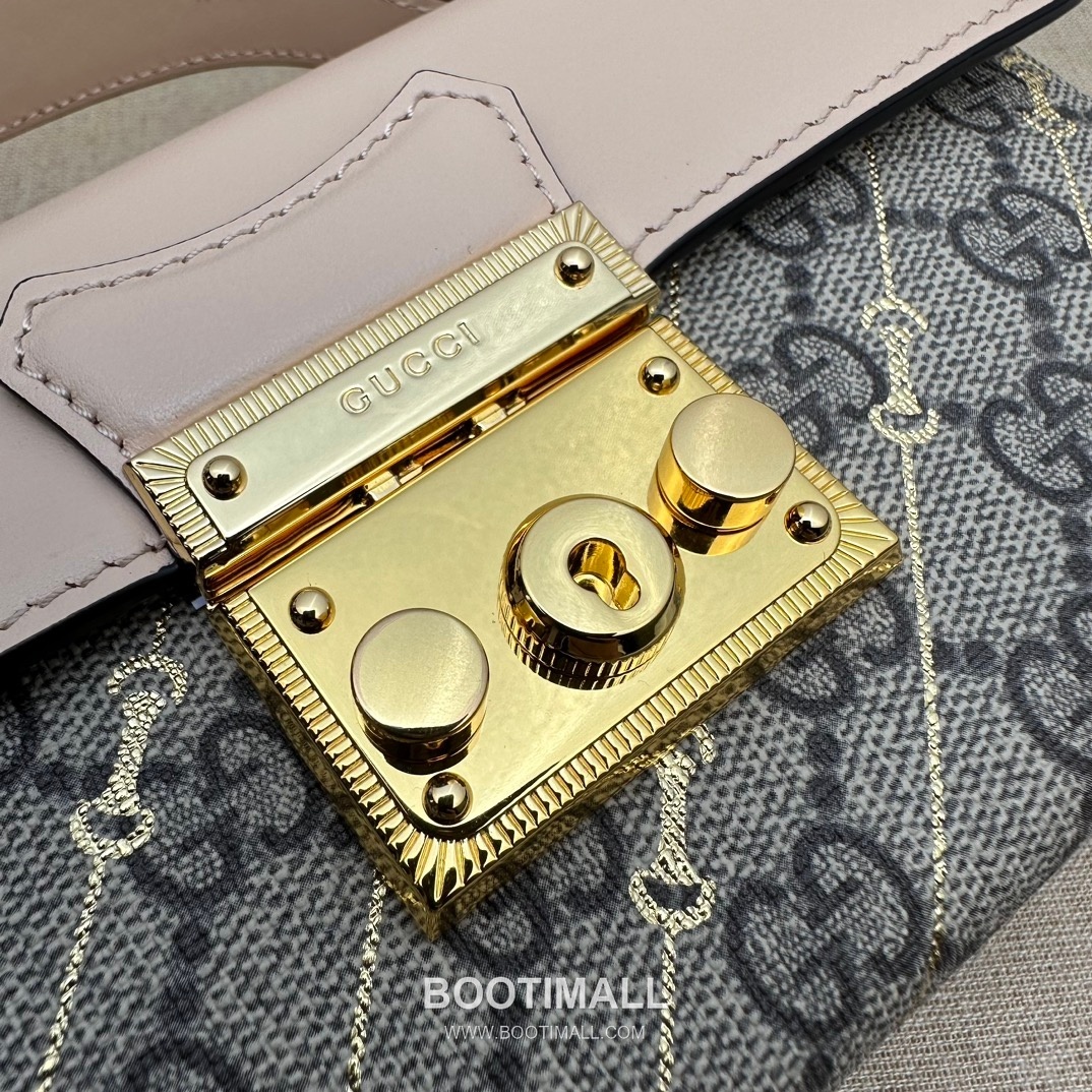 Gucci Padlock GG Supreme Canvas Beige Leather Box Bag 구찌 패드락 774342 GG 수프림 캔버스 베이지 레더 박스백 20cm 8