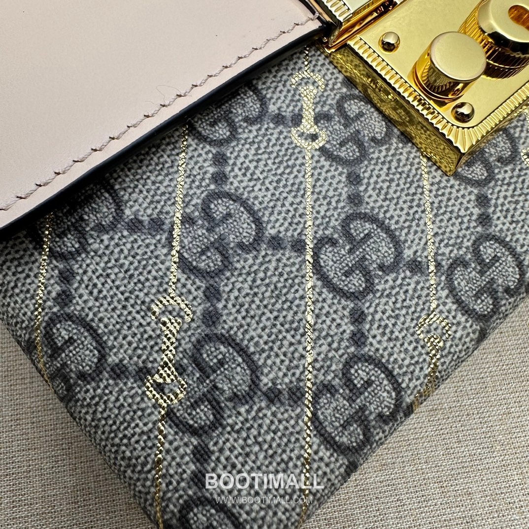 Gucci Padlock GG Supreme Canvas Beige Leather Box Bag 구찌 패드락 774342 GG 수프림 캔버스 베이지 레더 박스백 20cm 9