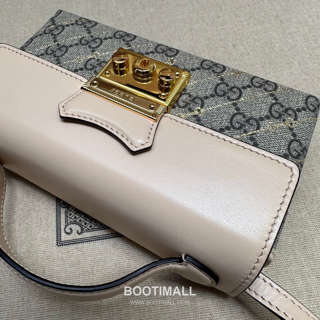 Gucci Padlock GG Supreme Canvas Beige Leather Box Bag 구찌 패드락 774342 GG 수프림 캔버스 베이지 레더 박스백 20cm 10
