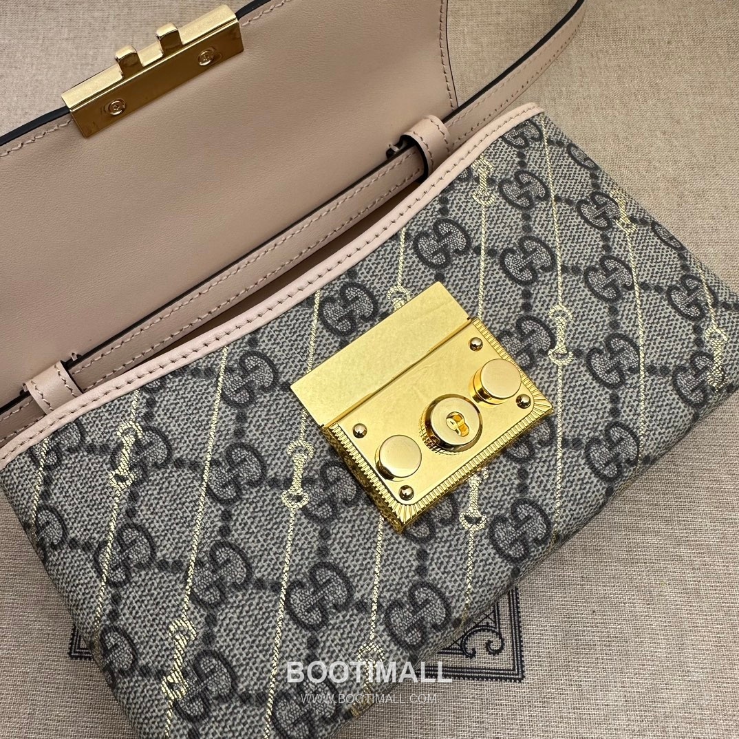 Gucci Padlock GG Supreme Canvas Beige Leather Box Bag 구찌 패드락 774342 GG 수프림 캔버스 베이지 레더 박스백 20cm 11