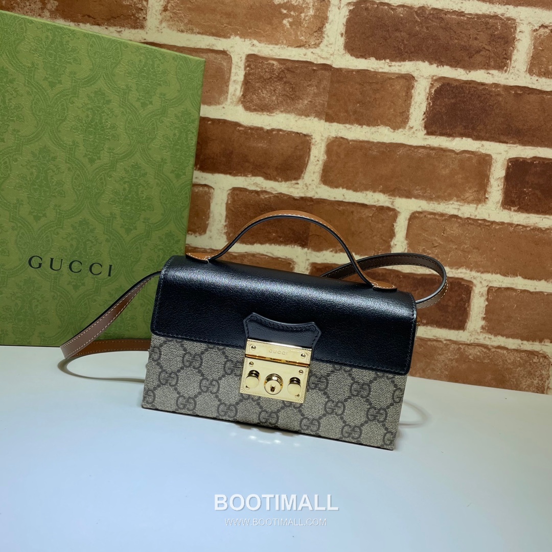 Gucci Padlock Mini GG Supreme Canvas Leather Brown Black Crossbody Bag 구찌 패드락 미니 652683 GG 수프림 캔버스 레더 브라운 블랙 크로스백 18cm 7