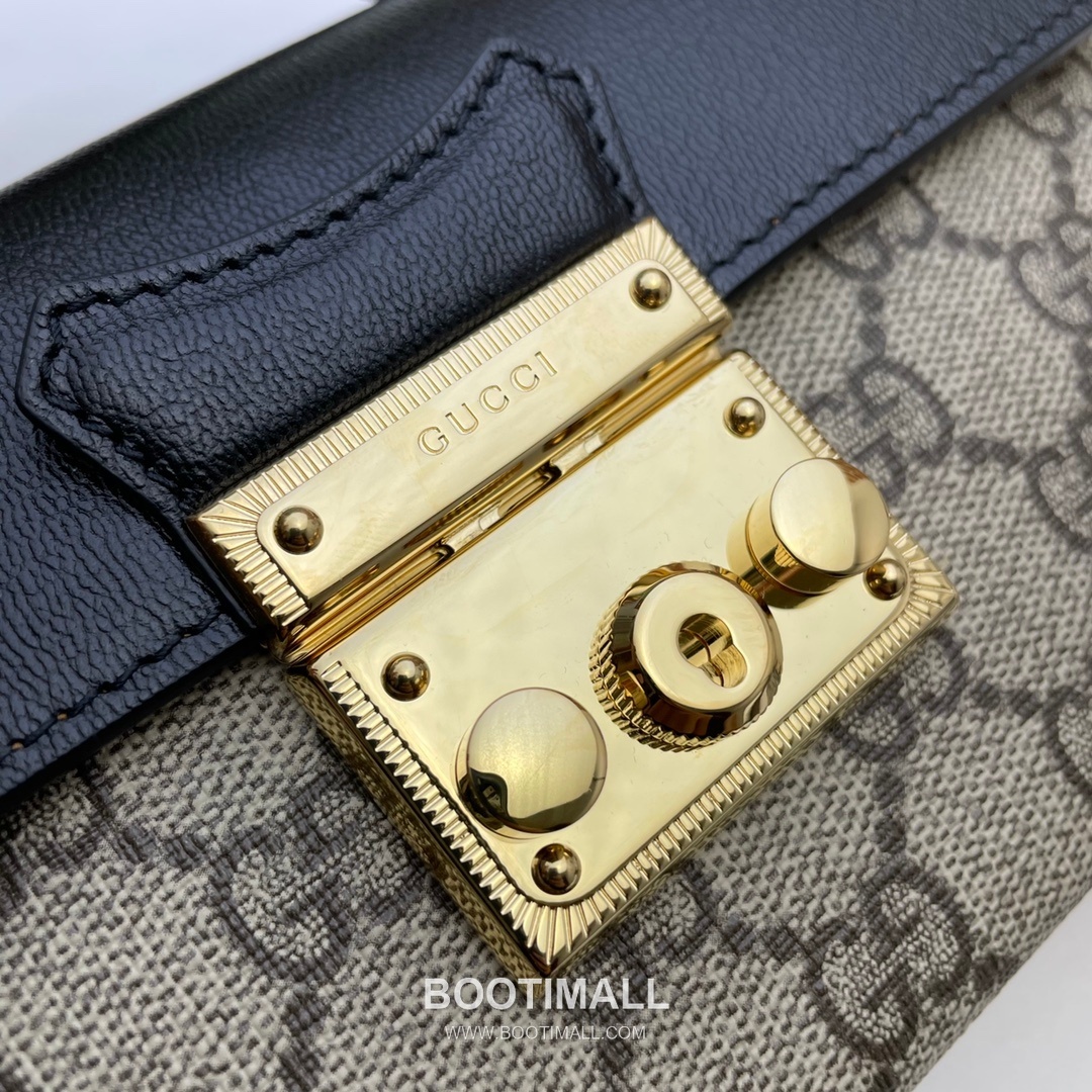 Gucci Padlock Mini GG Supreme Canvas Leather Brown Black Crossbody Bag 구찌 패드락 미니 652683 GG 수프림 캔버스 레더 브라운 블랙 크로스백 18cm 10