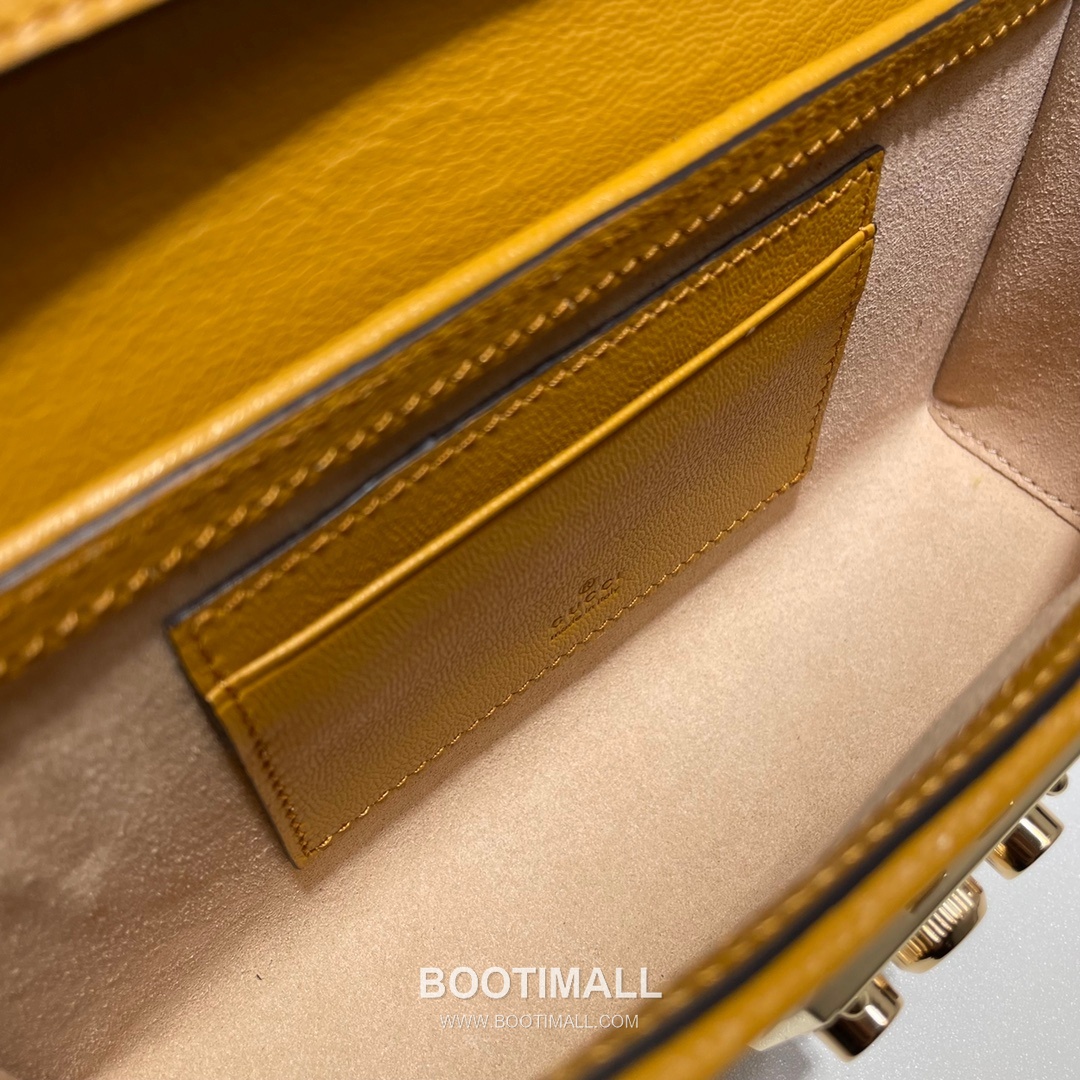 Gucci Padlock GG Supreme Canvas White Leather Yellow Strap Shoulder Bag 구찌 패들락 GG 수프림 캔버스 화이트 레더 옐로우 스트랩 숄더백 20cm 14