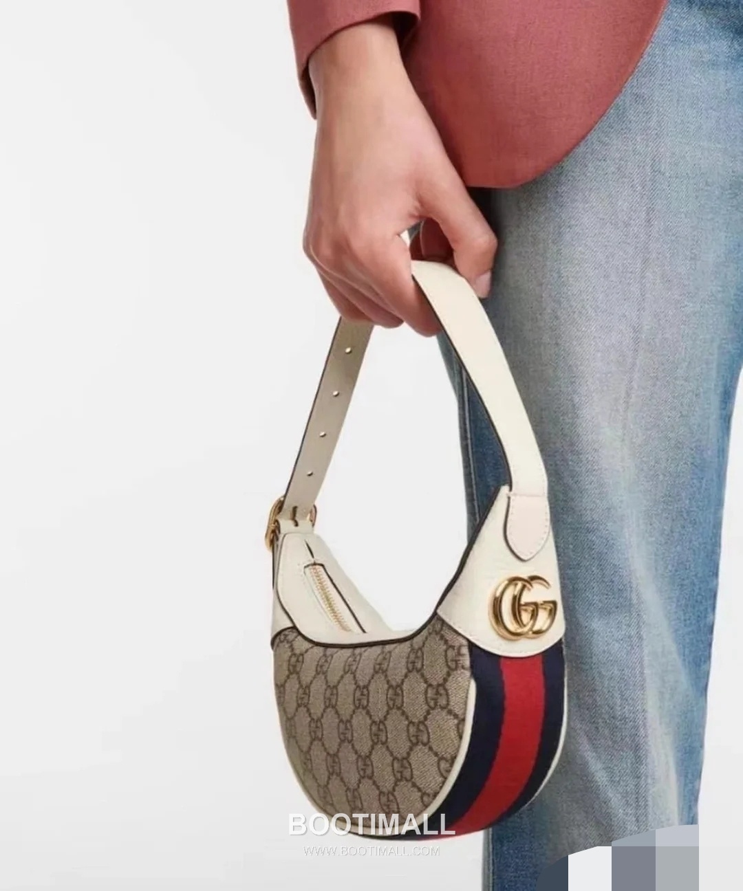 Gucci GG Canvas Leather Trim Half Moon Shoulder Bag 구찌 GG 캔버스 레더 트리밍 하프문 숄더백 658551 5