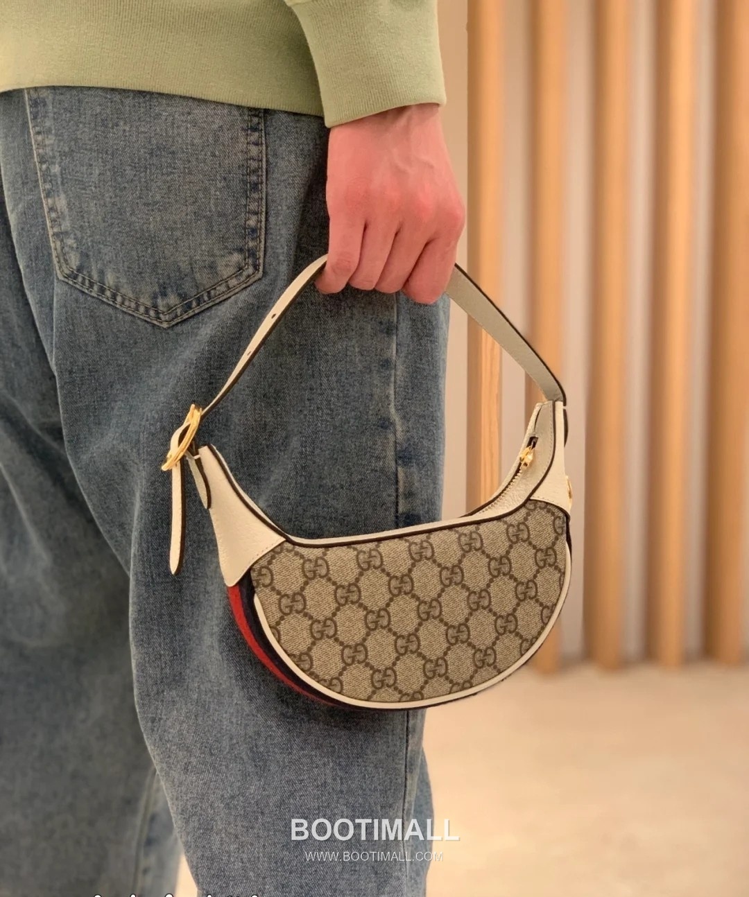 Gucci GG Canvas Leather Trim Half Moon Shoulder Bag 구찌 GG 캔버스 레더 트리밍 하프문 숄더백 658551 6