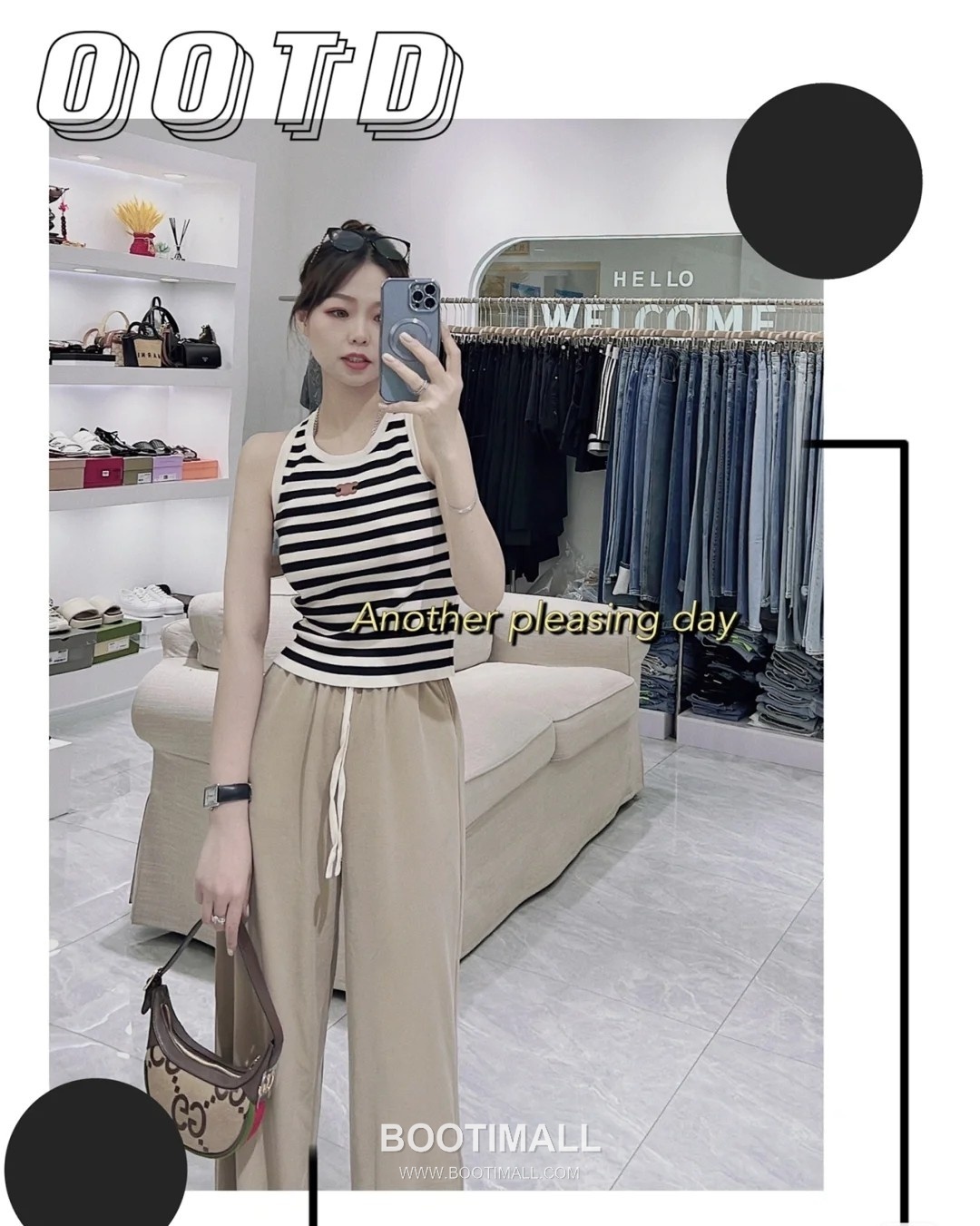 Gucci GG Monogram Canvas Leather Hobo Bag 구찌 658551 GG 모노그램 캔버스 레더 호보백 24cm 6