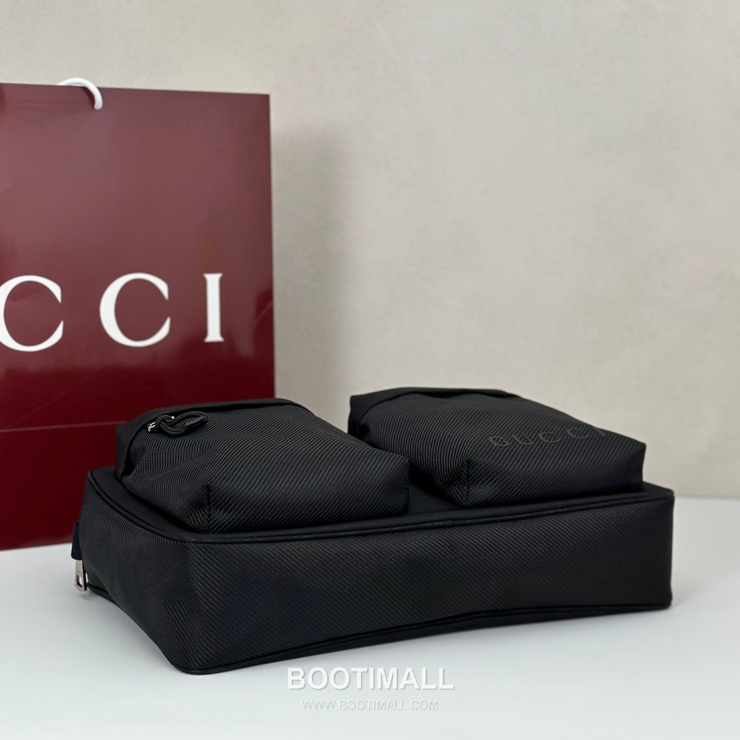 Gucci GG Messenger Bag 834474 Black Nylon Leather Crossbody Bag 구찌 834474 메신저백 블랙 나일론 레더 크로스백 28cm 5