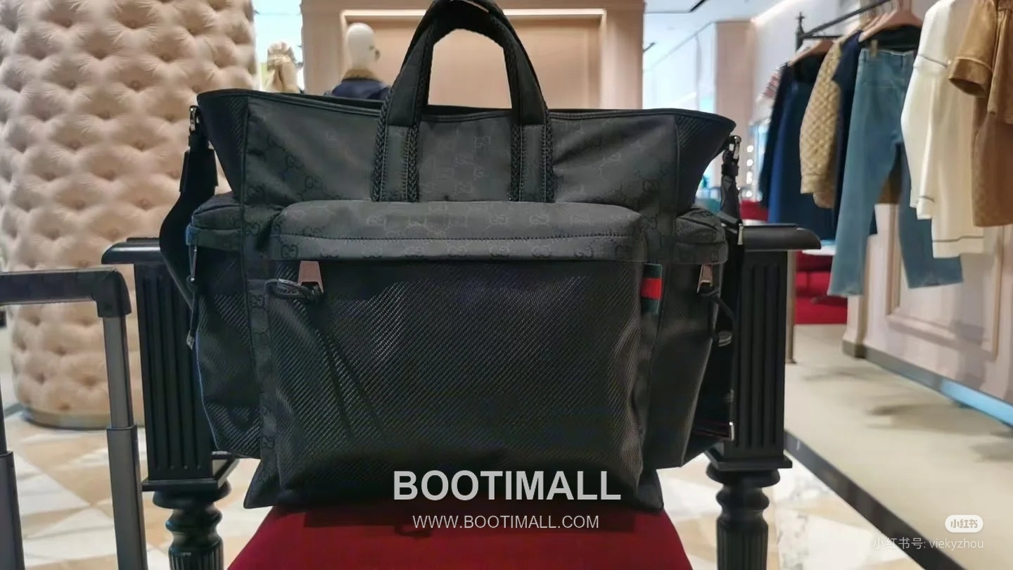 Gucci GG Nylon Black Waterproof Tote Bag 구찌 818962 GG 나일론 블랙 방수 토트백 37cm 3