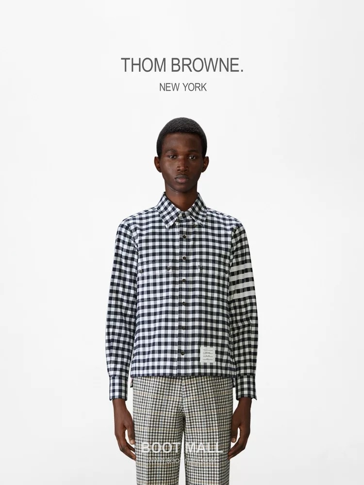 Gingham Check Shirt White Black 깅엄 체크 셔츠 화이트 블랙 셔츠 1