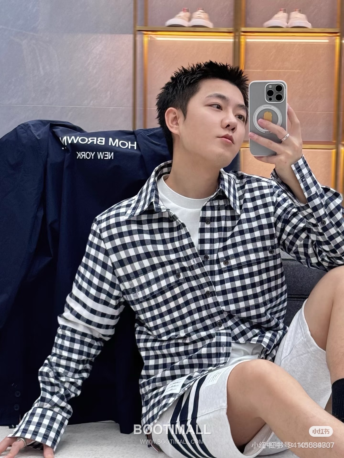Gingham Check Shirt White Black 깅엄 체크 셔츠 화이트 블랙 셔츠 4