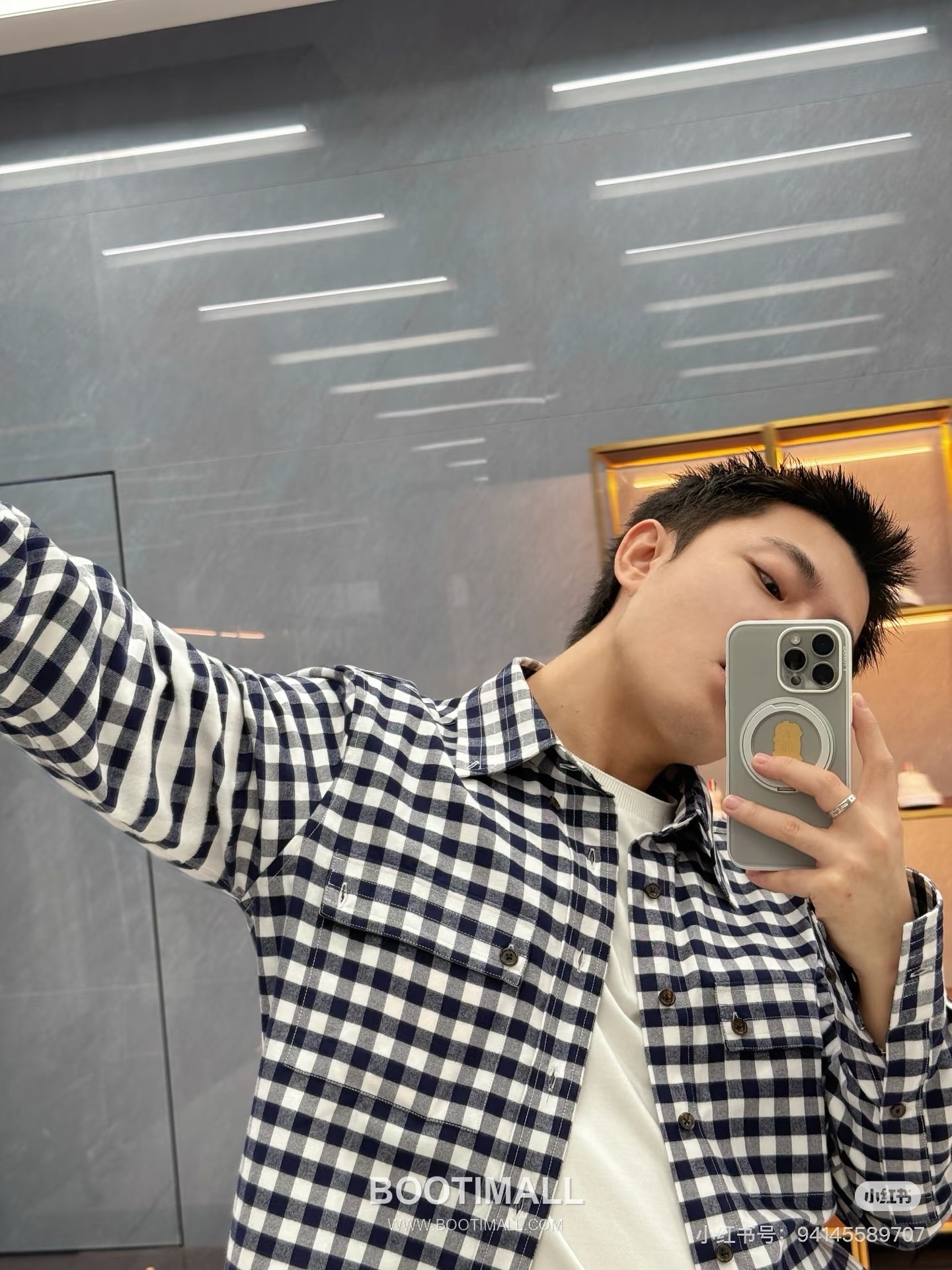 Gingham Check Shirt White Black 깅엄 체크 셔츠 화이트 블랙 셔츠 6