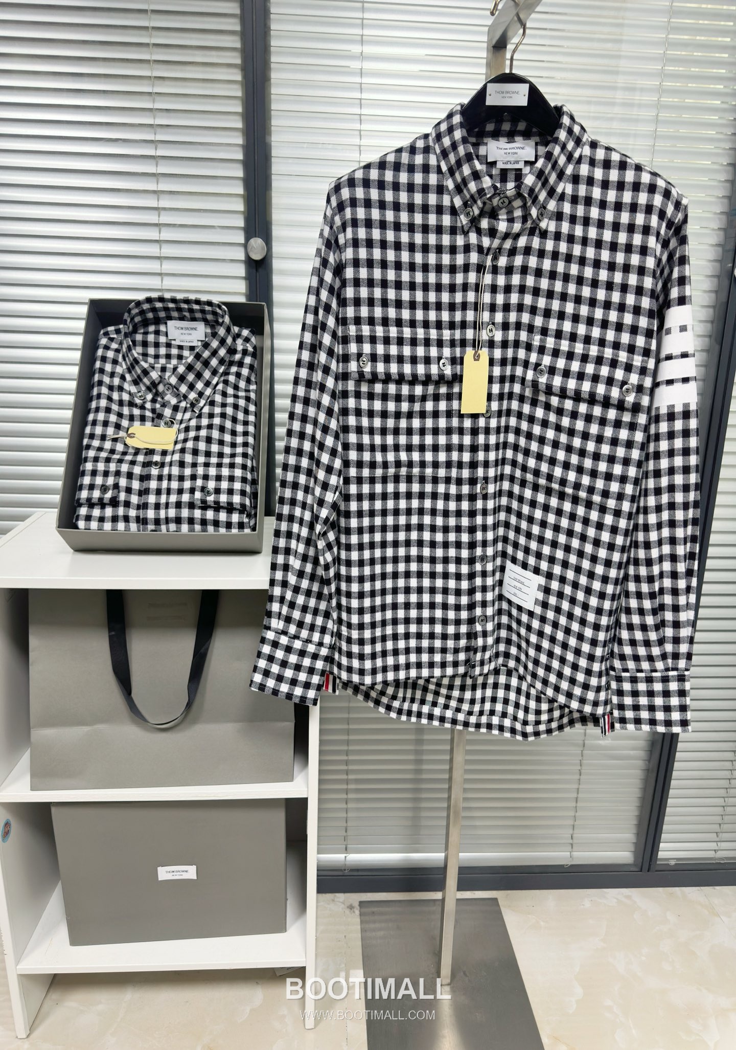Gingham Check Shirt White Black 깅엄 체크 셔츠 화이트 블랙 셔츠 15
