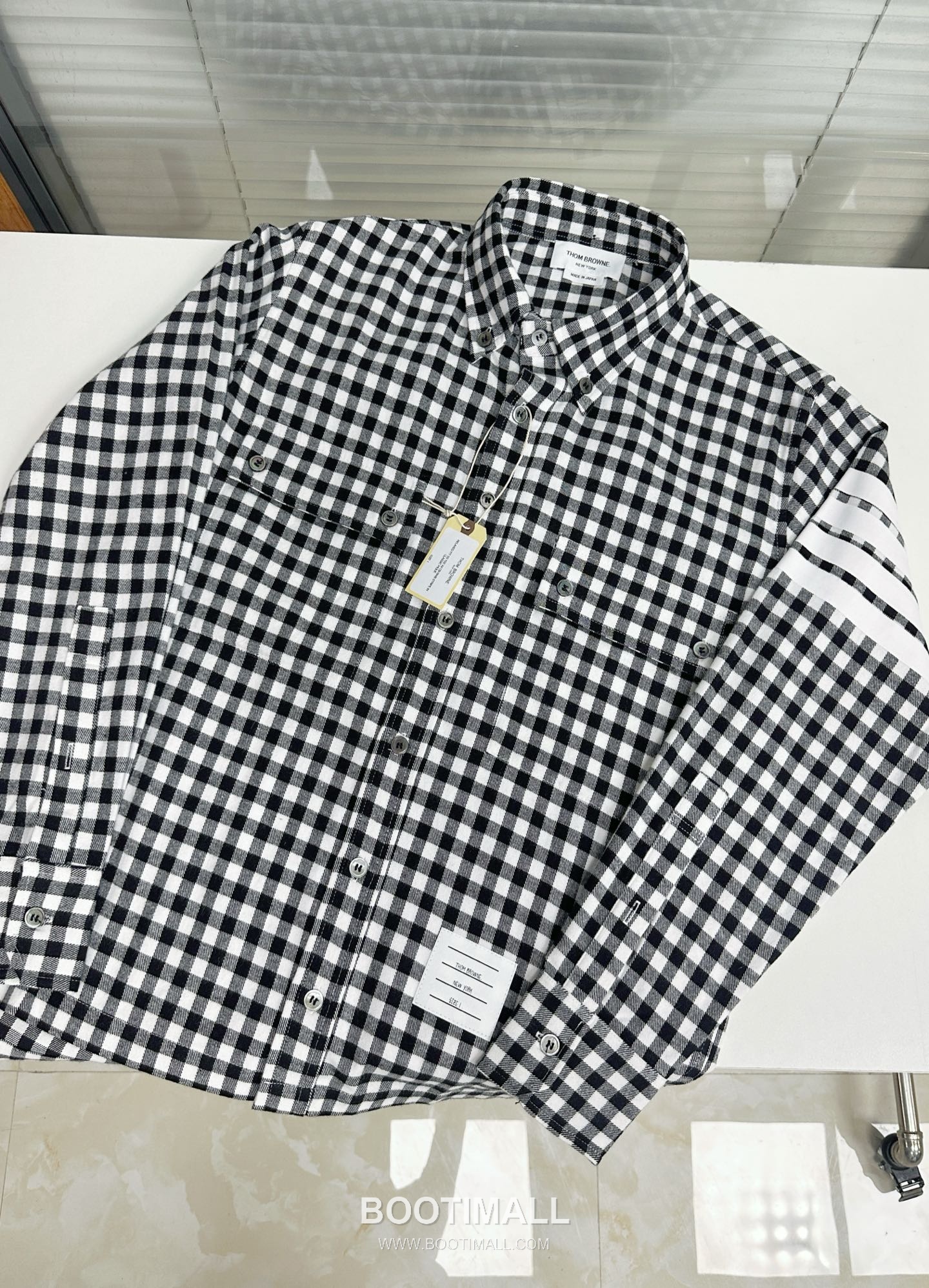 Gingham Check Shirt White Black 깅엄 체크 셔츠 화이트 블랙 셔츠 16