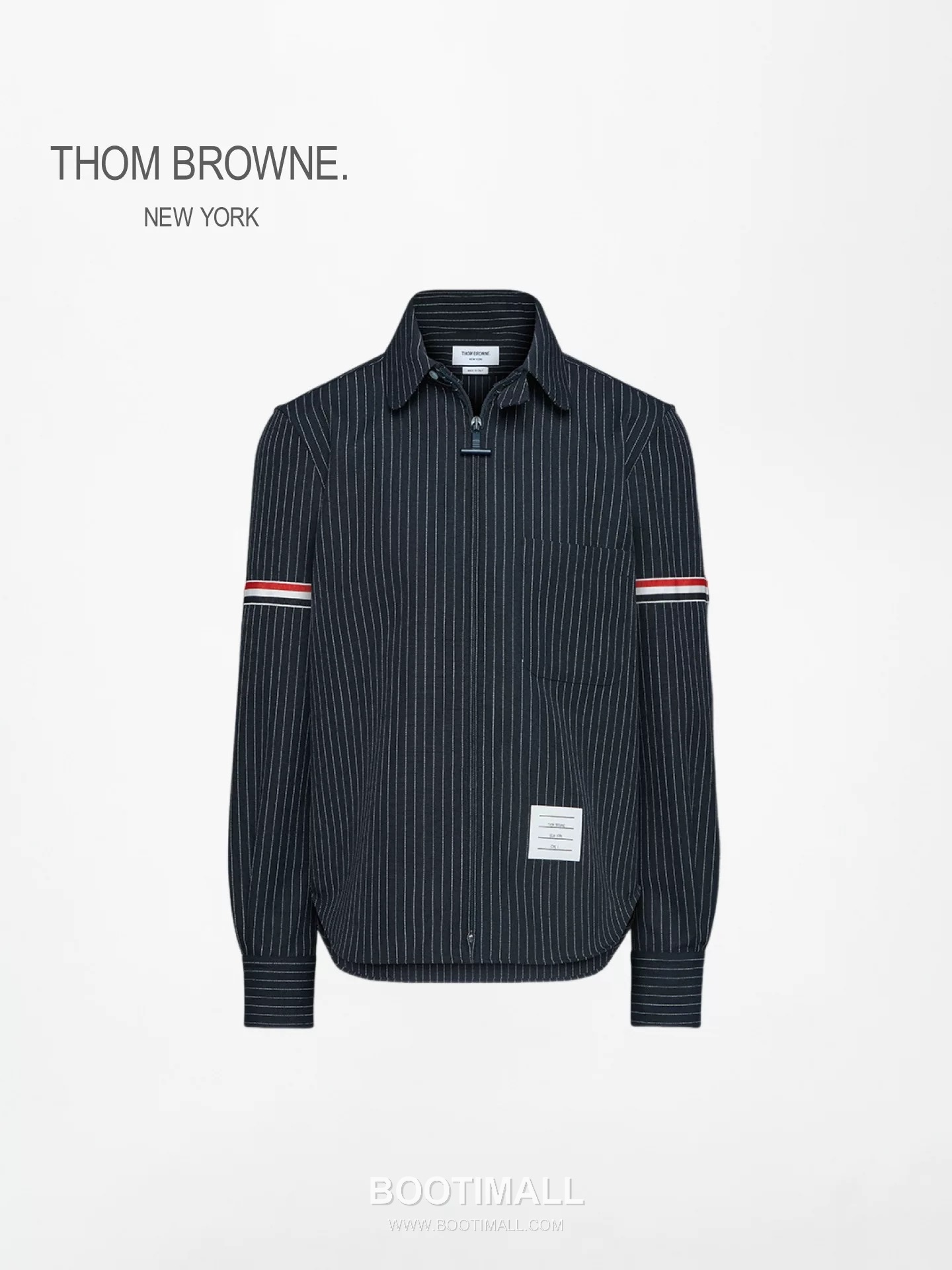 Thom Browne Stripe Detail Collar Pinstripe Black Shirt 톰브라운 스트라이프 디테일 카라 핀스트라이프 블랙 셔츠 5