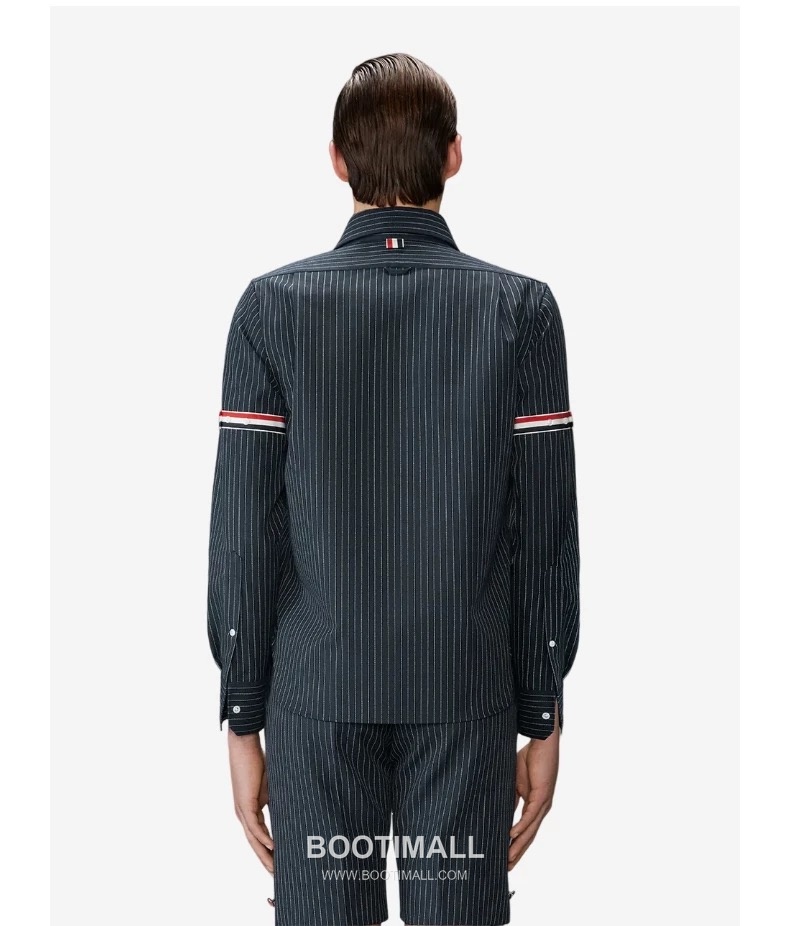 Thom Browne Stripe Detail Collar Pinstripe Black Shirt 톰브라운 스트라이프 디테일 카라 핀스트라이프 블랙 셔츠 6