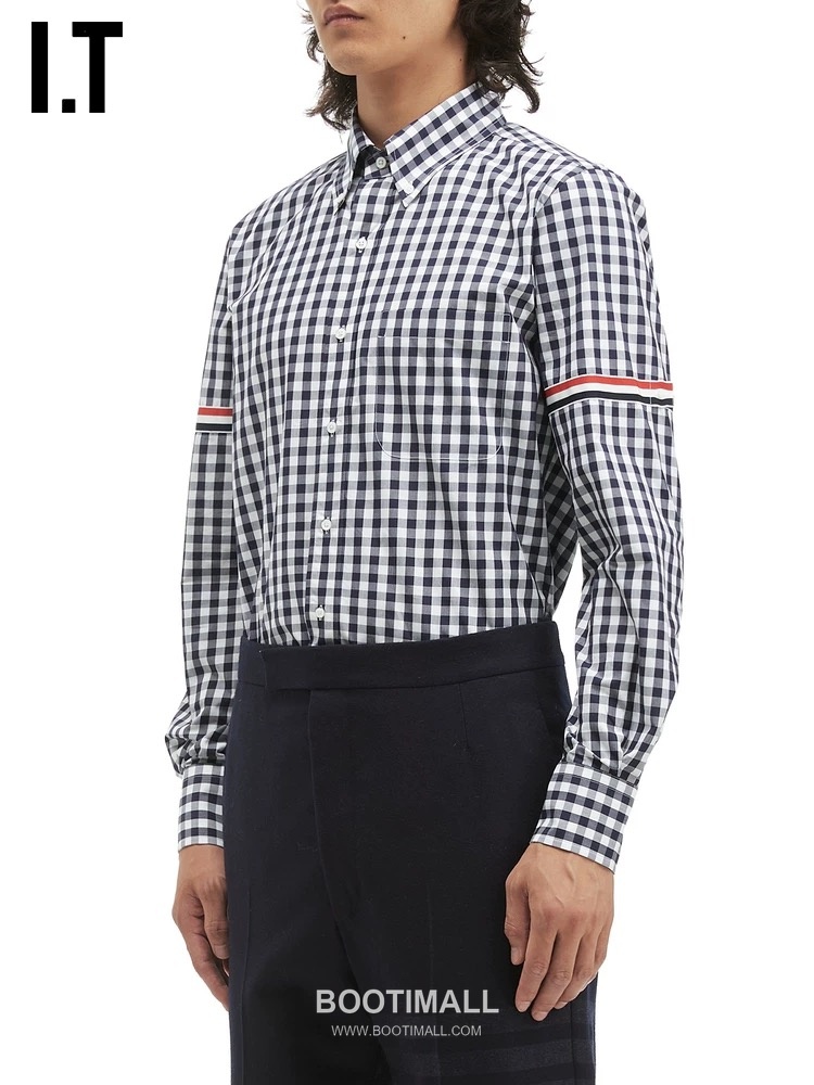 Thom Browne Signature Gingham Check Shirt Navy White 톰브라운 시그니처 깅엄 체크 셔츠 네이비 화이트 3