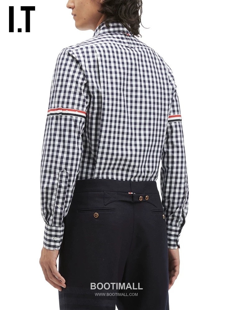 Thom Browne Signature Gingham Check Shirt Navy White 톰브라운 시그니처 깅엄 체크 셔츠 네이비 화이트 4