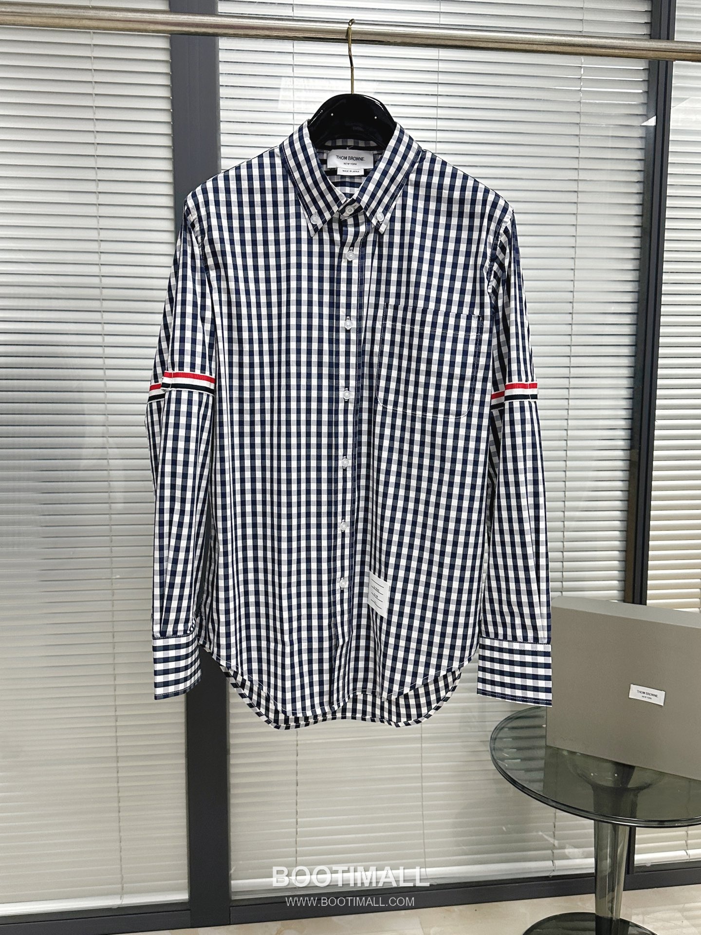 Thom Browne Signature Gingham Check Shirt Navy White 톰브라운 시그니처 깅엄 체크 셔츠 네이비 화이트 8