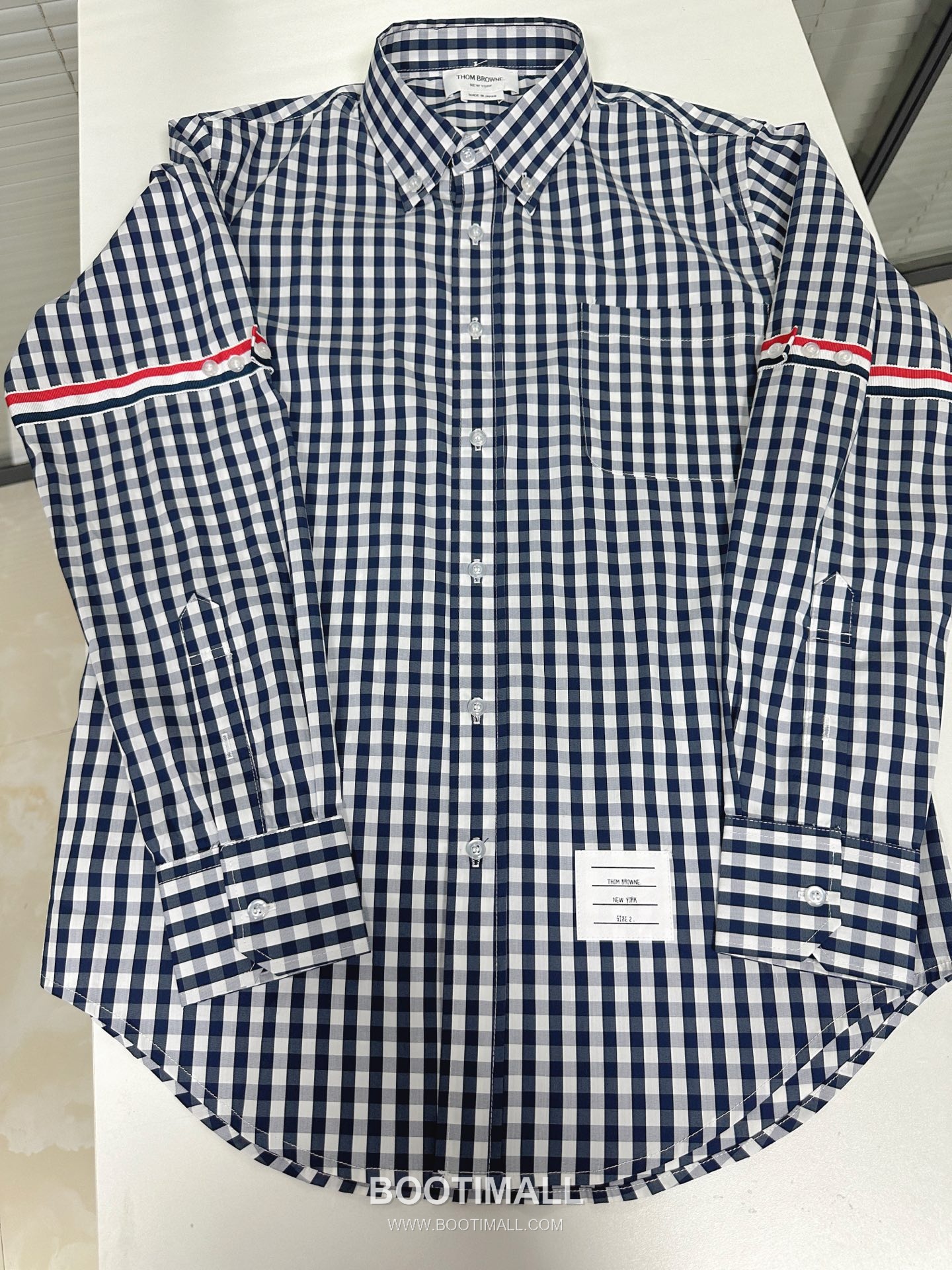 Thom Browne Signature Gingham Check Shirt Navy White 톰브라운 시그니처 깅엄 체크 셔츠 네이비 화이트 12