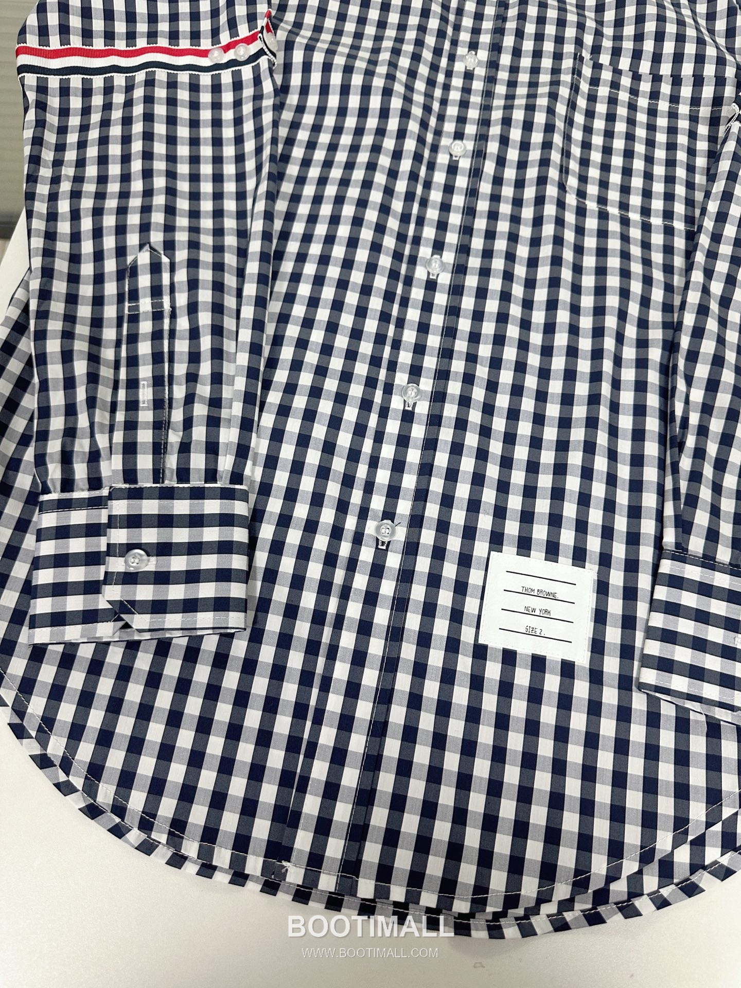 Thom Browne Signature Gingham Check Shirt Navy White 톰브라운 시그니처 깅엄 체크 셔츠 네이비 화이트 13