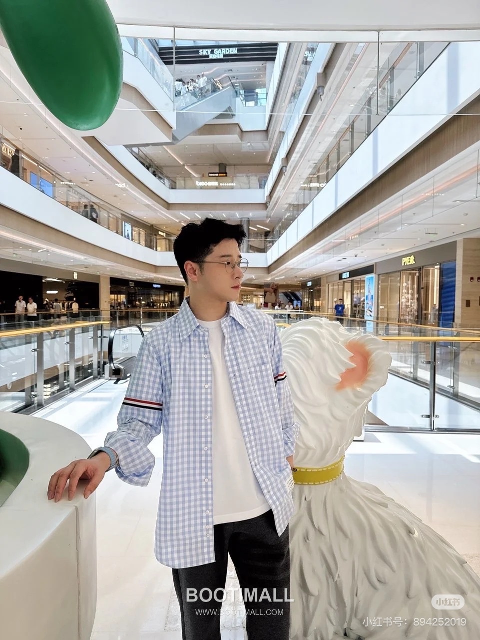 Thom Browne Gingham Check Tricolor Armband Oxford Shirt Blue 톰브라운 깅엄 체크 트리컬러 완장 옥스포드 셔츠 블루 2