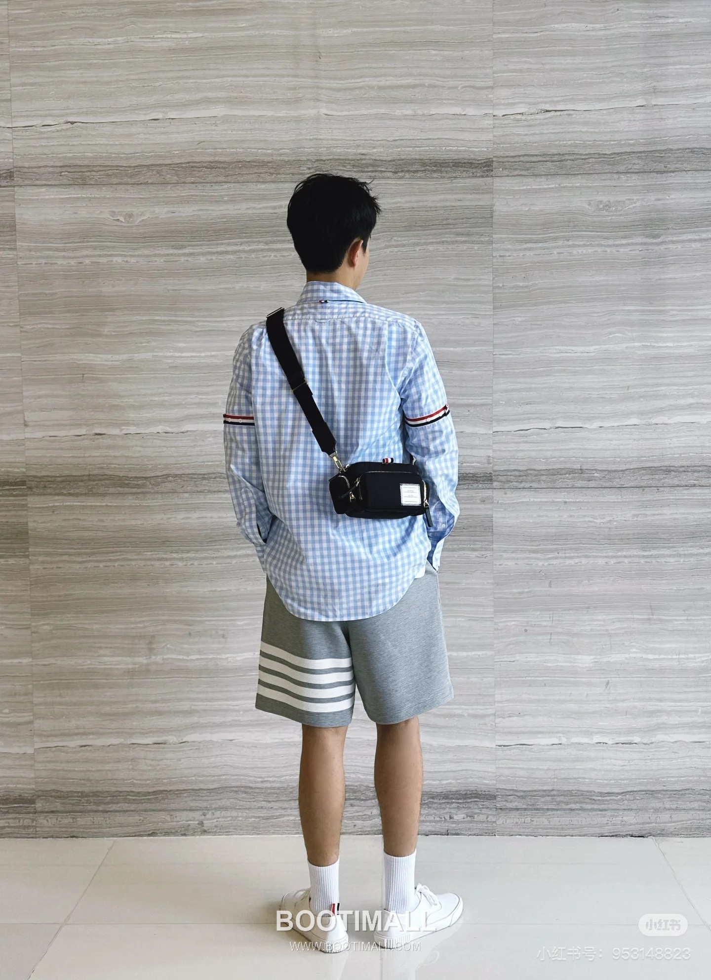 Thom Browne Gingham Check Tricolor Armband Oxford Shirt Blue 톰브라운 깅엄 체크 트리컬러 완장 옥스포드 셔츠 블루 4