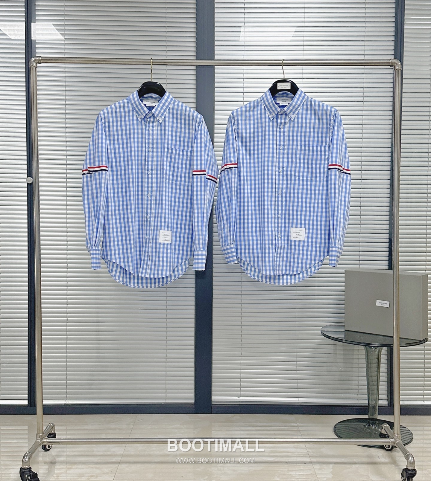 Thom Browne Gingham Check Tricolor Armband Oxford Shirt Blue 톰브라운 깅엄 체크 트리컬러 완장 옥스포드 셔츠 블루 14