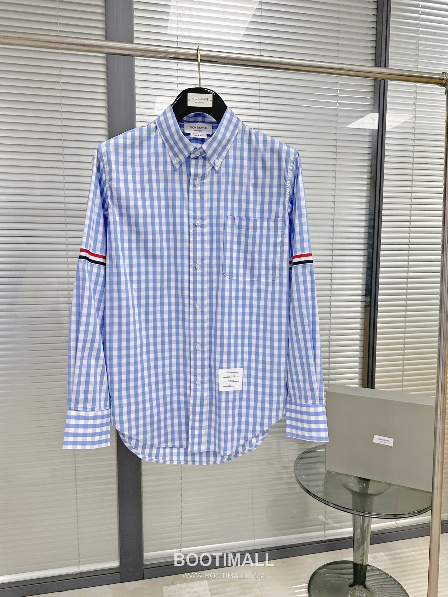 Thom Browne Gingham Check Tricolor Armband Oxford Shirt Blue 톰브라운 깅엄 체크 트리컬러 완장 옥스포드 셔츠 블루 15