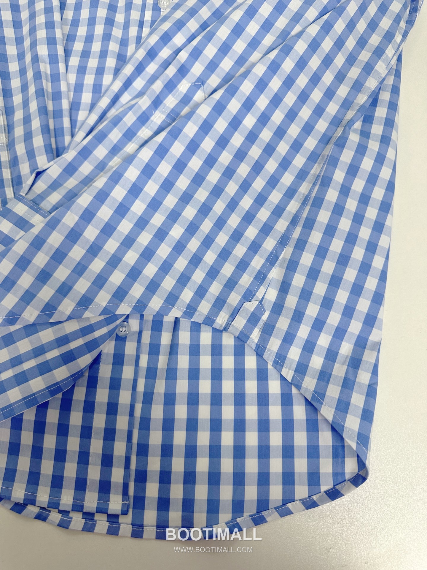 Thom Browne Gingham Check Tricolor Armband Oxford Shirt Blue 톰브라운 깅엄 체크 트리컬러 완장 옥스포드 셔츠 블루 21