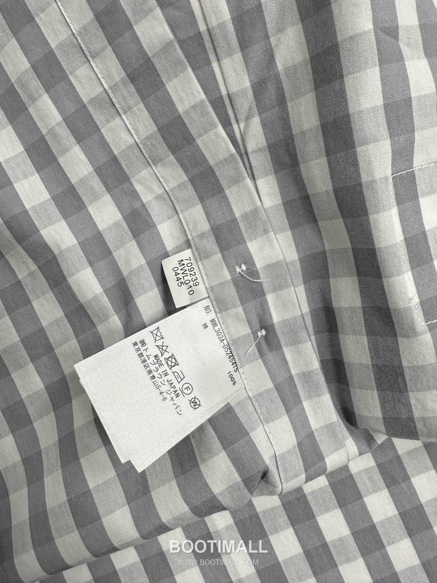 Thom Browne Tricolor Stripe Check Cotton Shirt Grey White 톰브라운 트라이컬러 스트라이프 체크 코튼 셔츠 그레이 화이트 15