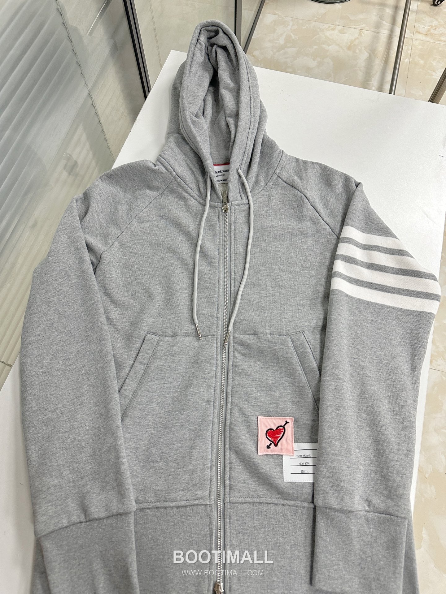 Thom Browne 4-Bar Stripe Heart Patch Cotton Jacket Navy 톰브라운 4바 스트라이프 하트 패치 코튼 자켓 네이비 6