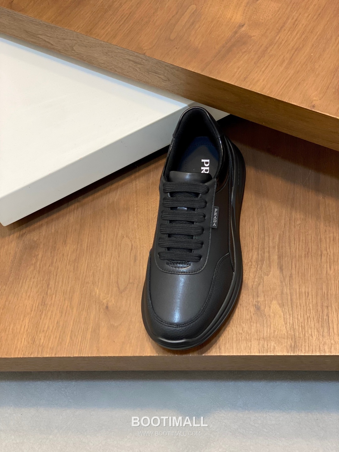 Prada Downtown Leather Sneakers Perforated Logo Rubber Sole 프라다 다운타운 레더 스니커즈 펀칭 로고 러버 솔 6