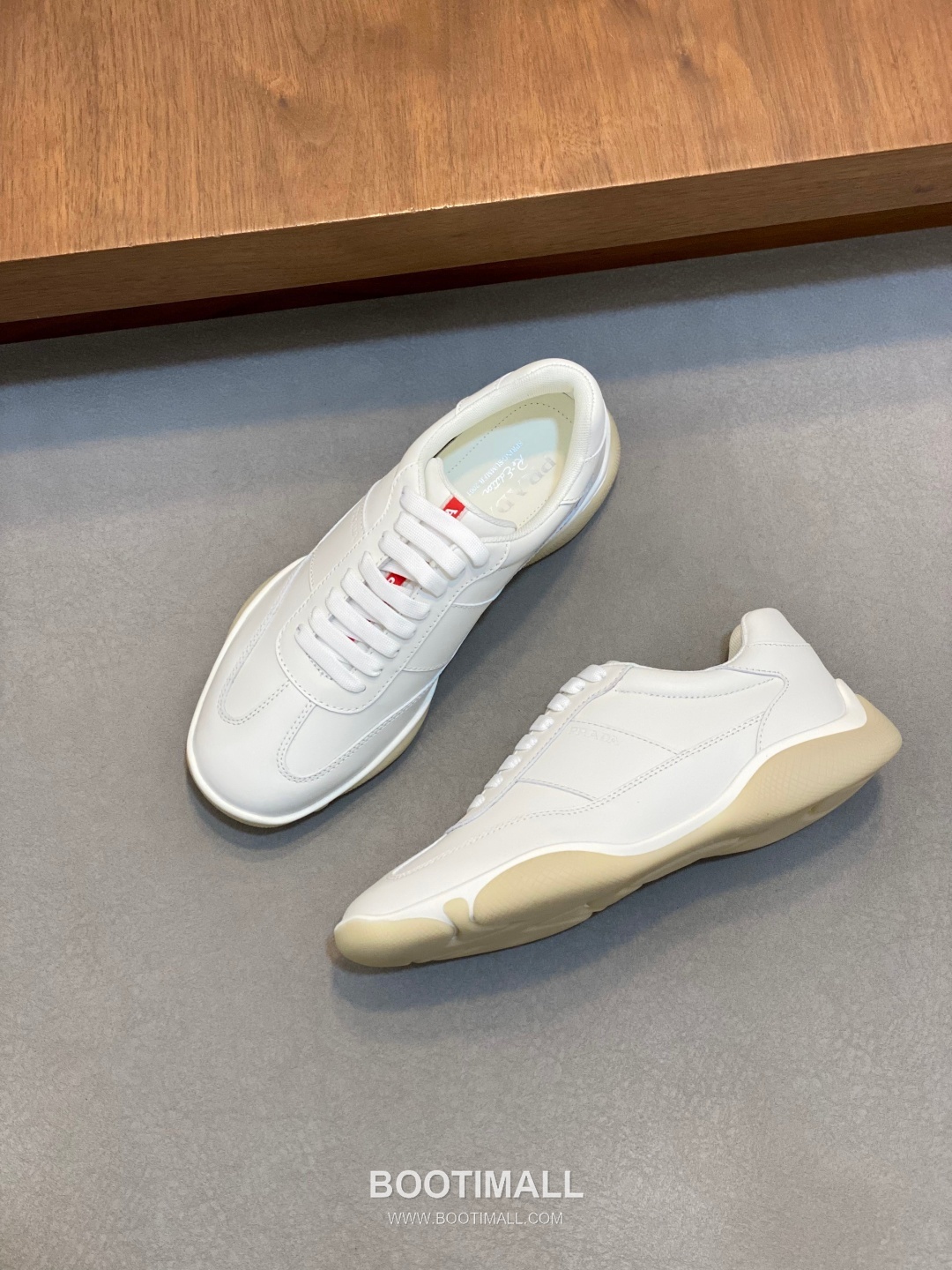 Prada Milano Geometric Stitching Lambskin White Sneakers 프라다 밀라노 지오메트릭 스티칭 램스킨 화이트 스니커즈 5