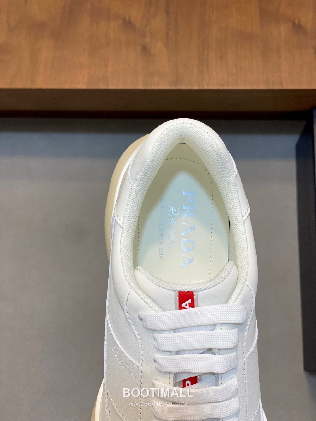 Prada Milano Geometric Stitching Lambskin White Sneakers 프라다 밀라노 지오메트릭 스티칭 램스킨 화이트 스니커즈 7