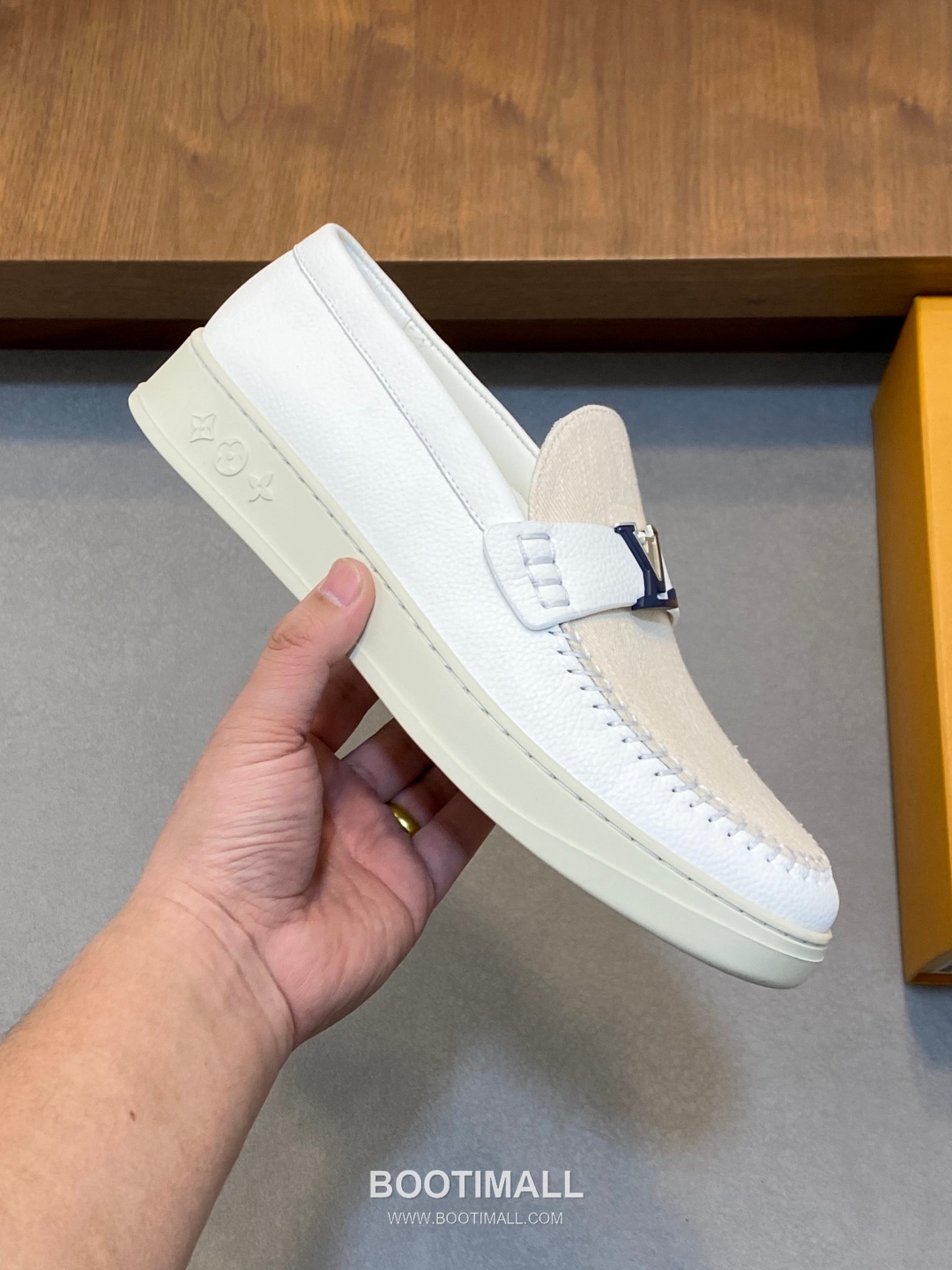 Louis Vuitton Monogram Logo Leather Mesh White Sneakers 루이비통 모노그램 로고 레더 메쉬 화이트 스니커즈 4