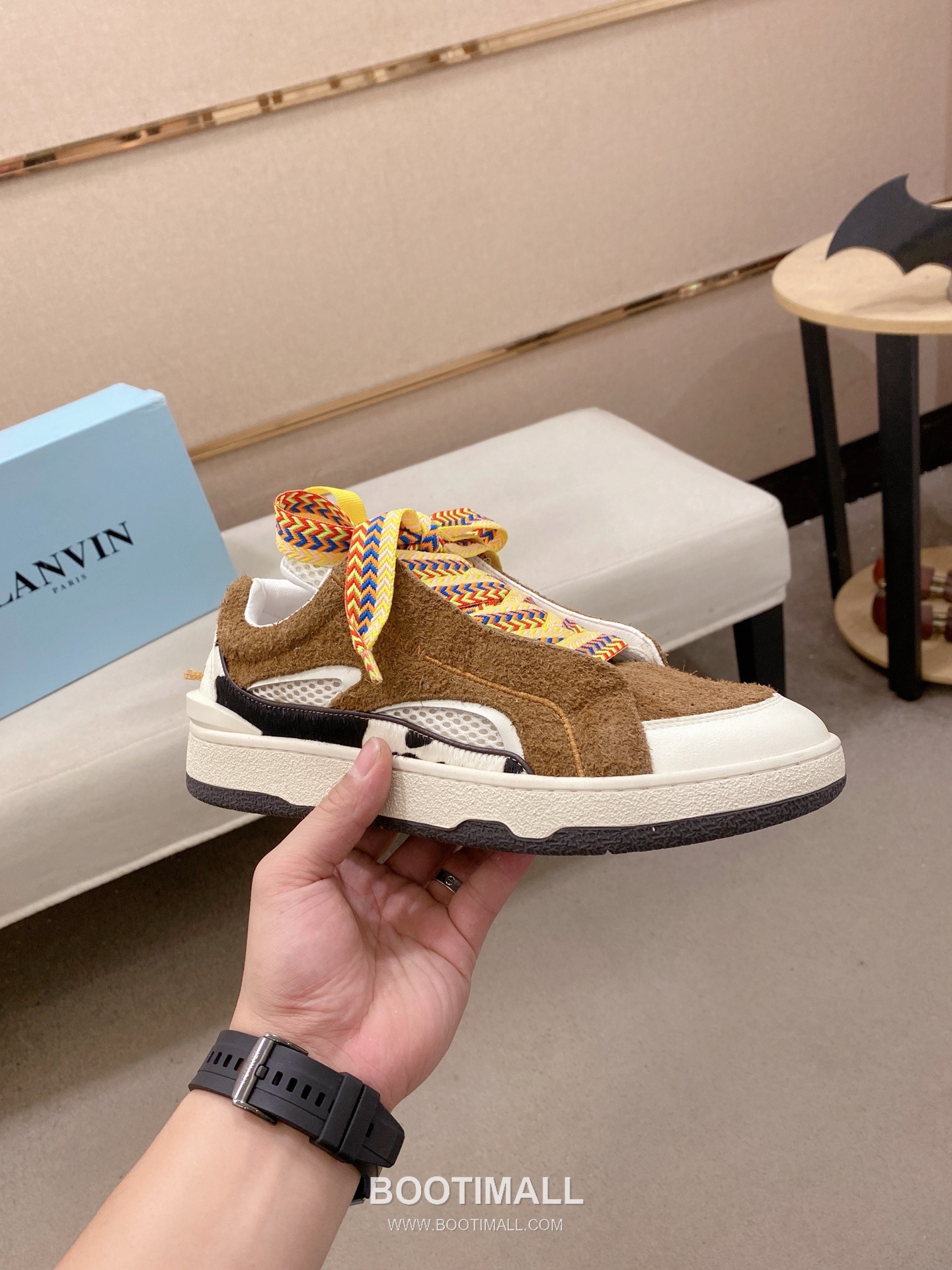 Lanvin Trainer Leather Suede Textile Colorblock Sneakers 랑방 트레이너 레더 스웨이드 텍스타일 컬러블록 스니커즈 4