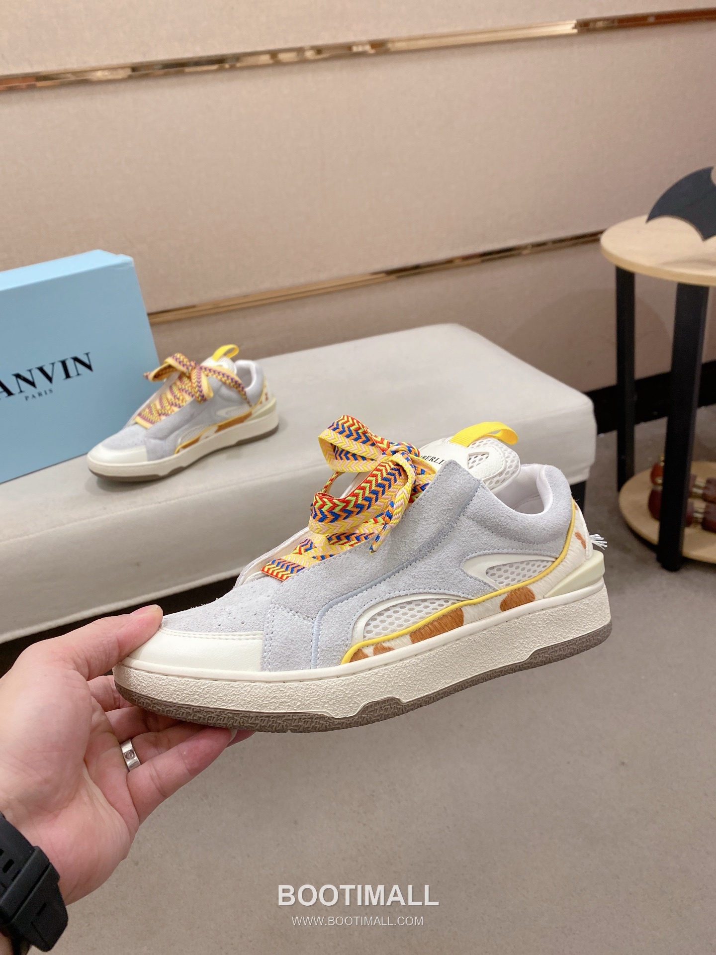Lanvin Trainer Leather Suede Textile Colorblock Sneakers 랑방 트레이너 레더 스웨이드 텍스타일 컬러블록 스니커즈 3