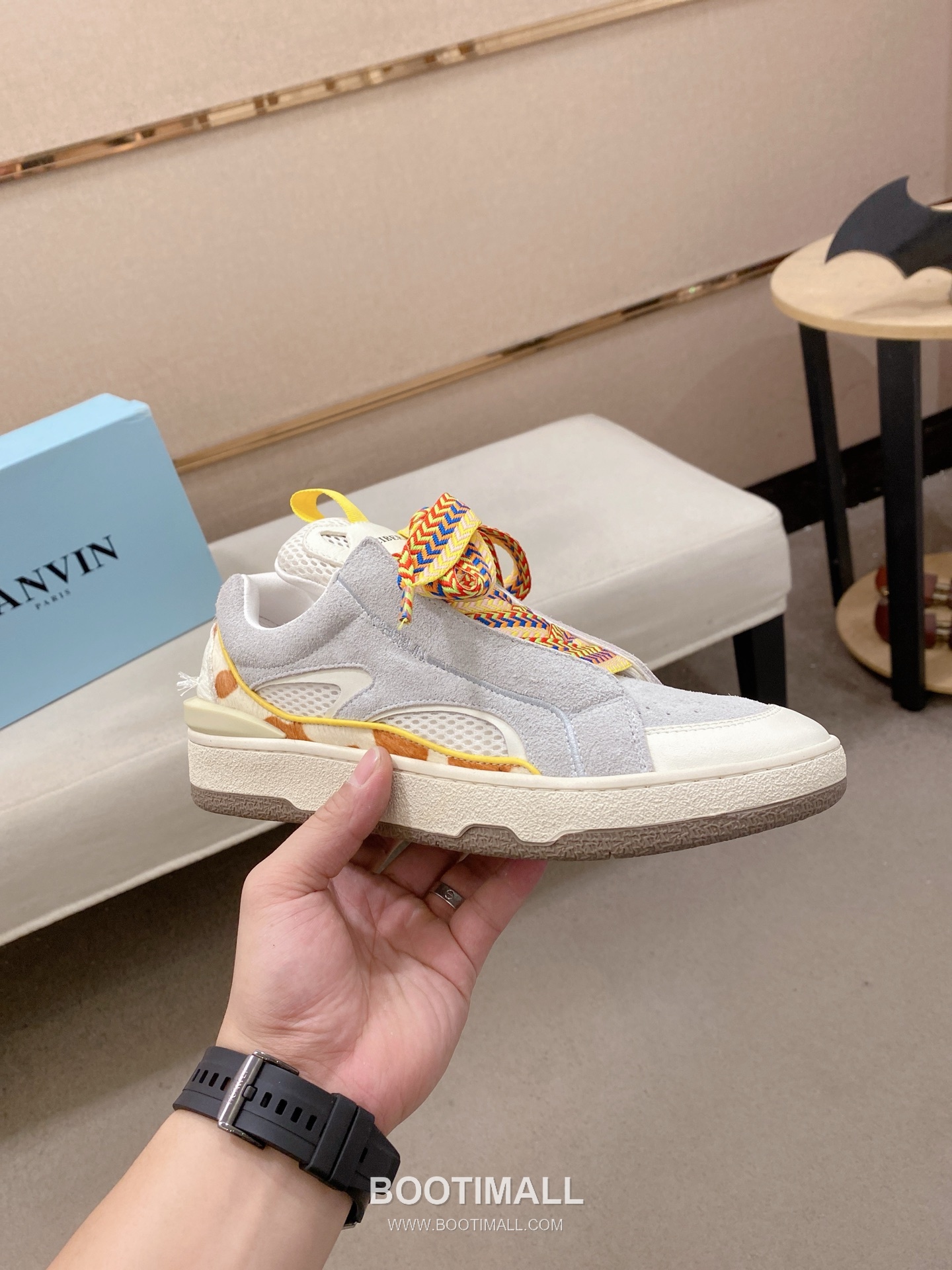 Lanvin Trainer Leather Suede Textile Colorblock Sneakers 랑방 트레이너 레더 스웨이드 텍스타일 컬러블록 스니커즈 4