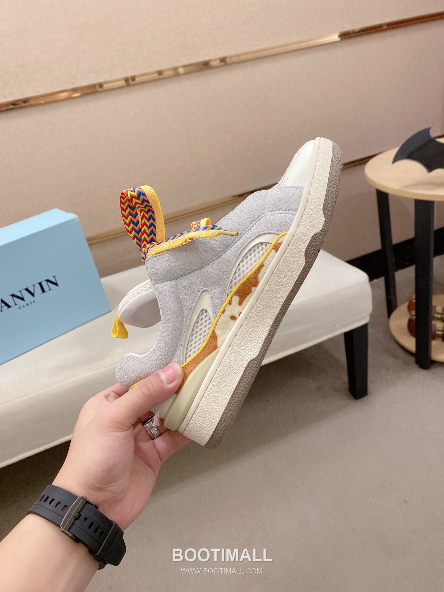 Lanvin Trainer Leather Suede Textile Colorblock Sneakers 랑방 트레이너 레더 스웨이드 텍스타일 컬러블록 스니커즈 5