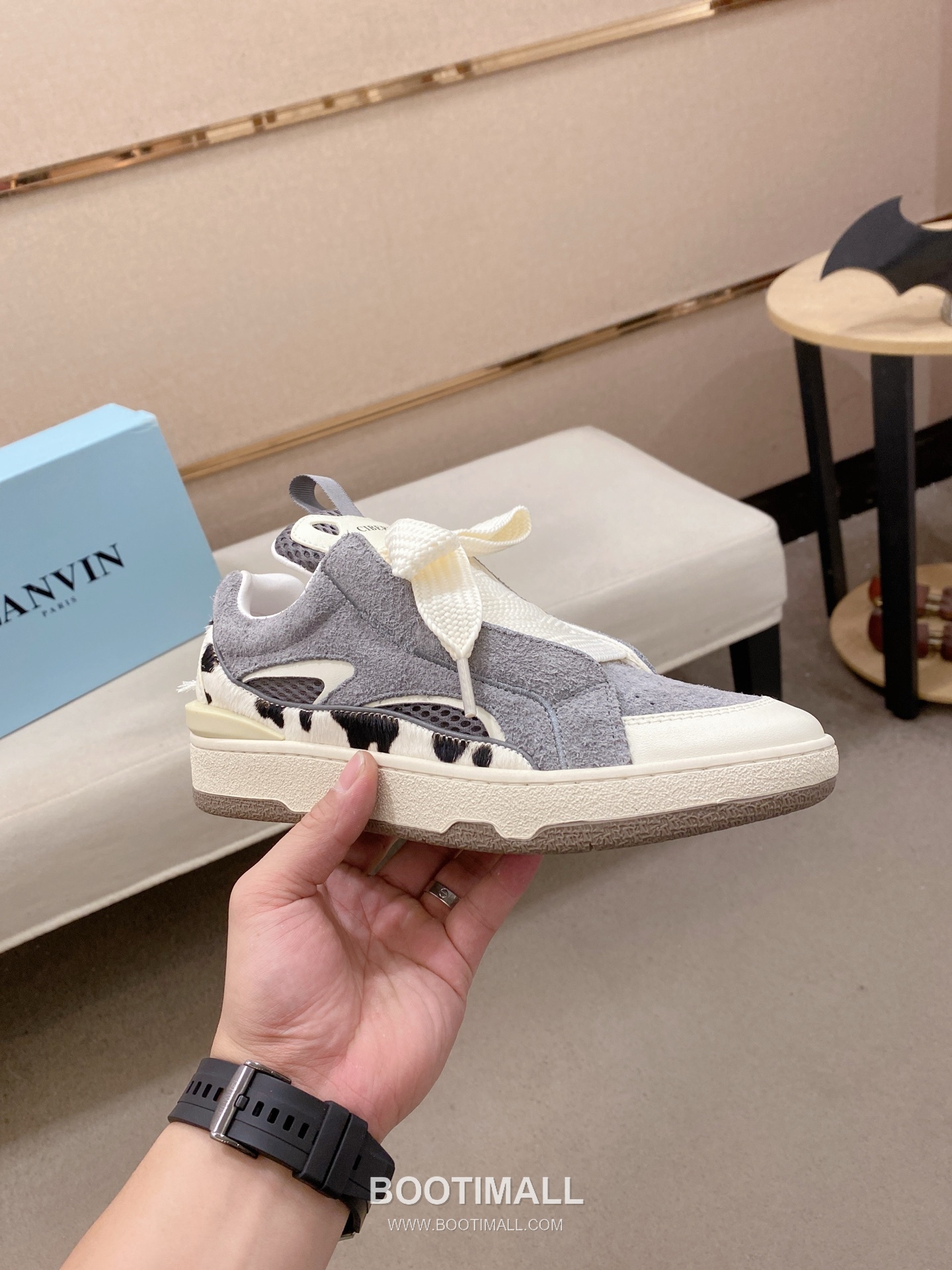 Lanvin Trainer Leather Suede Textile Colorblock Sneakers 랑방 트레이너 레더 스웨이드 텍스타일 컬러블록 스니커즈 4