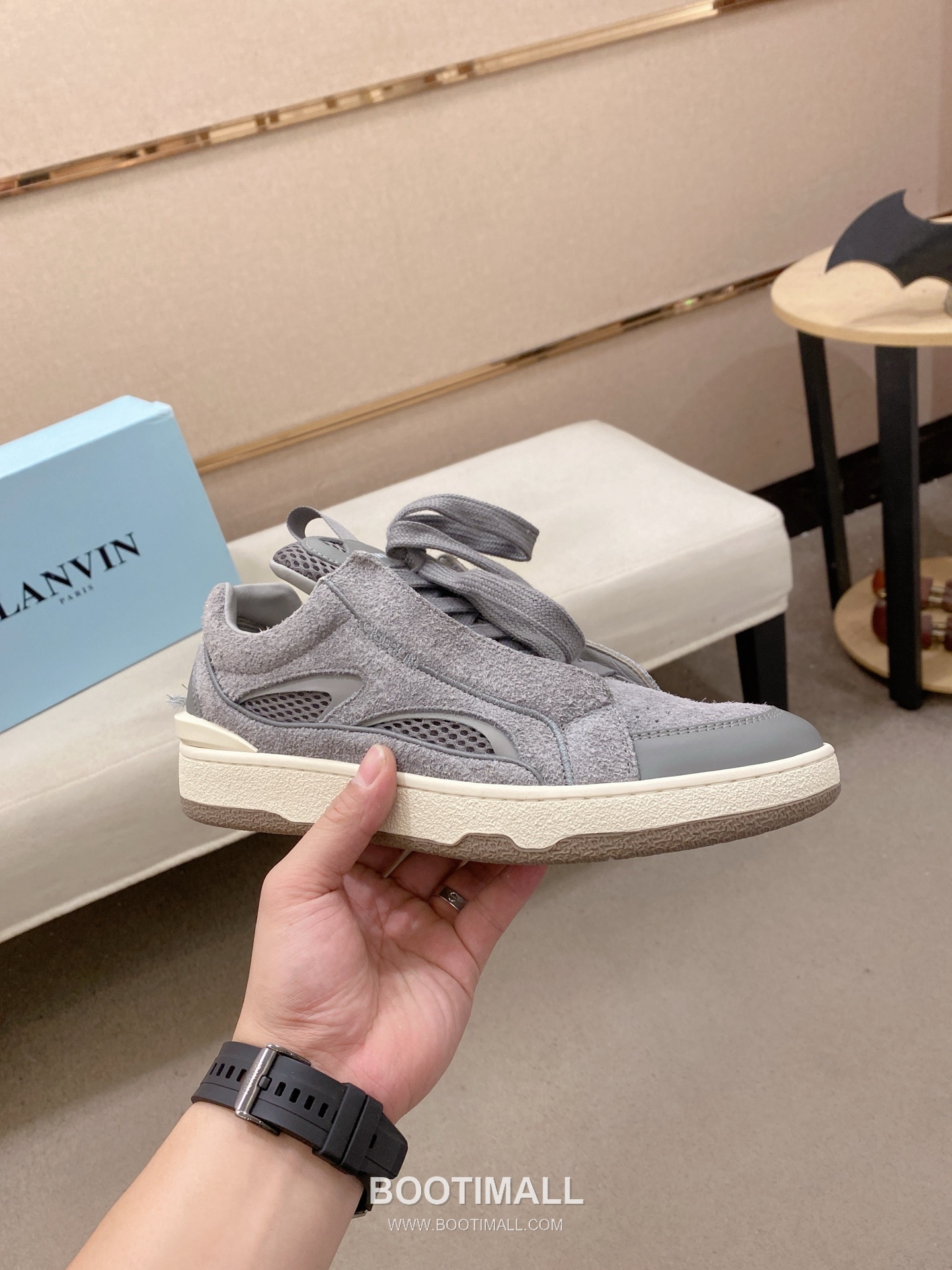 Lanvin Trainer Leather Suede Textile Colorblock Sneakers 랑방 트레이너 레더 스웨이드 텍스타일 컬러블록 스니커즈 4