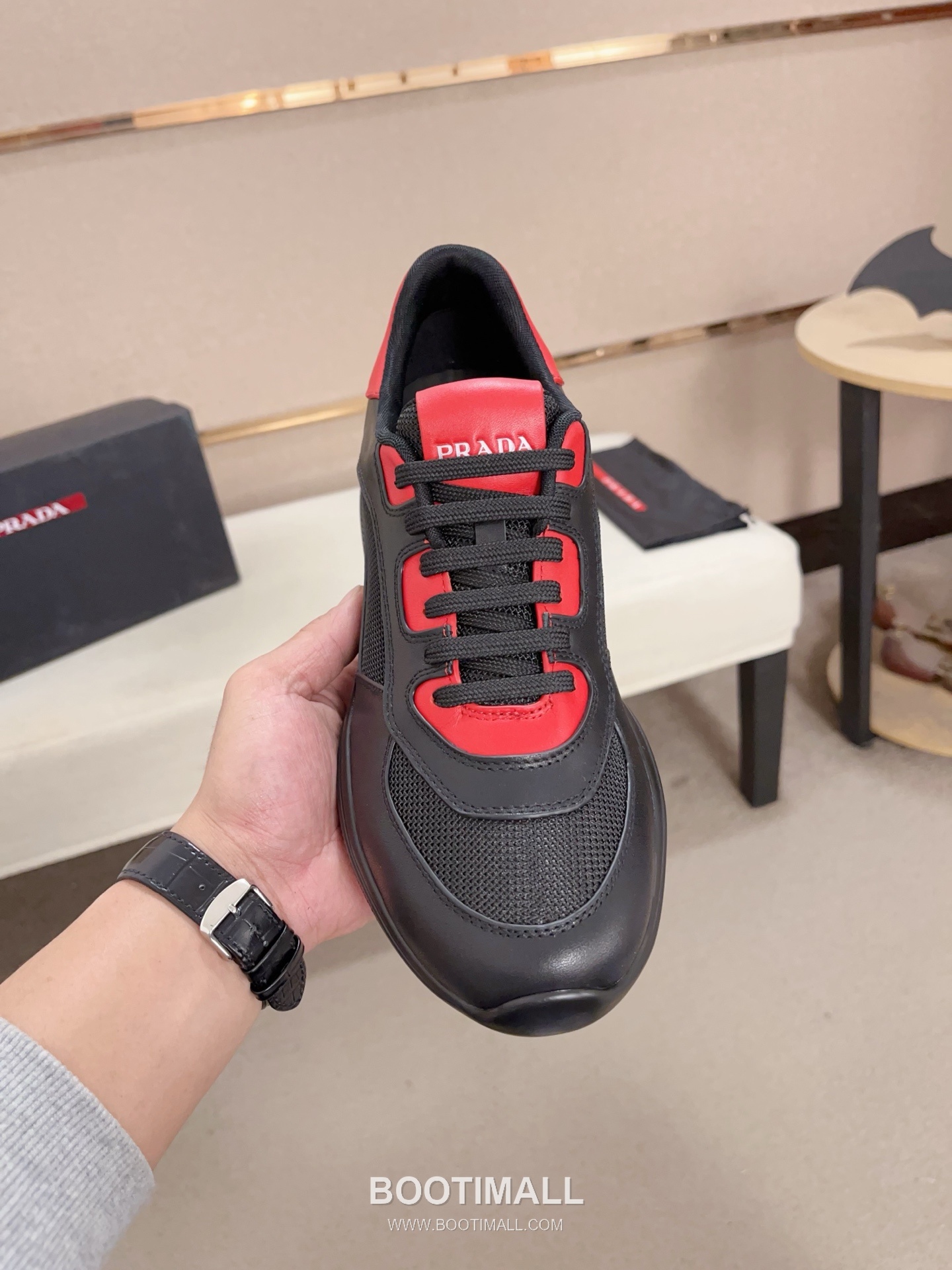 Prada Tech Fabric Drip Glue Process Leather Lined Rubber Sole Sneakers 프라다 테크 패브릭 드립 글루 공법 레더 라이닝 러버 솔 스니커즈 2