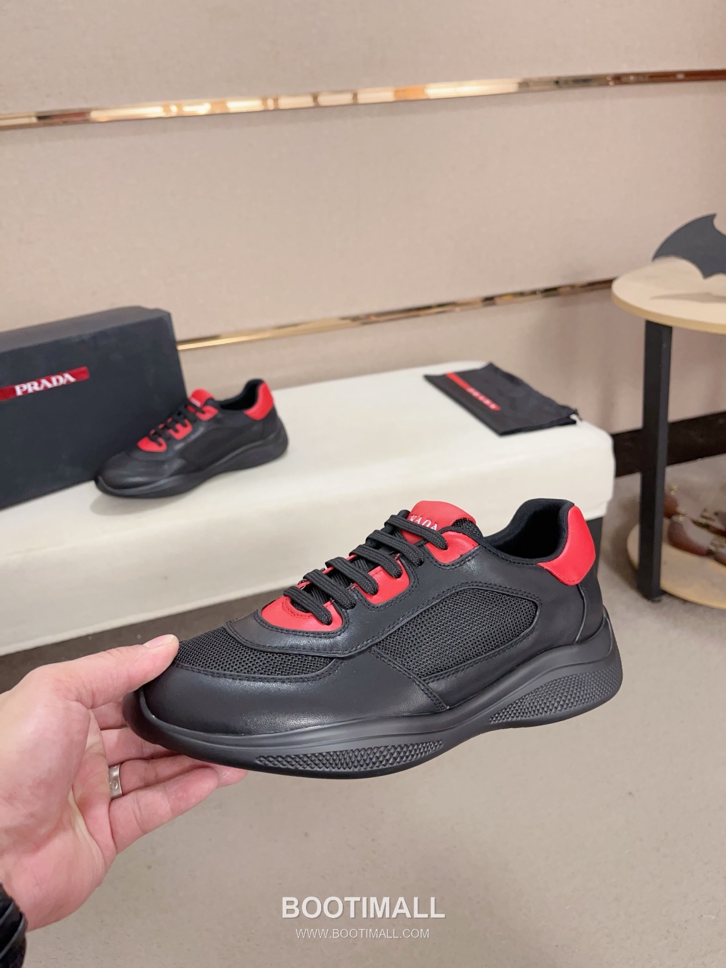 Prada Tech Fabric Drip Glue Process Leather Lined Rubber Sole Sneakers 프라다 테크 패브릭 드립 글루 공법 레더 라이닝 러버 솔 스니커즈 3