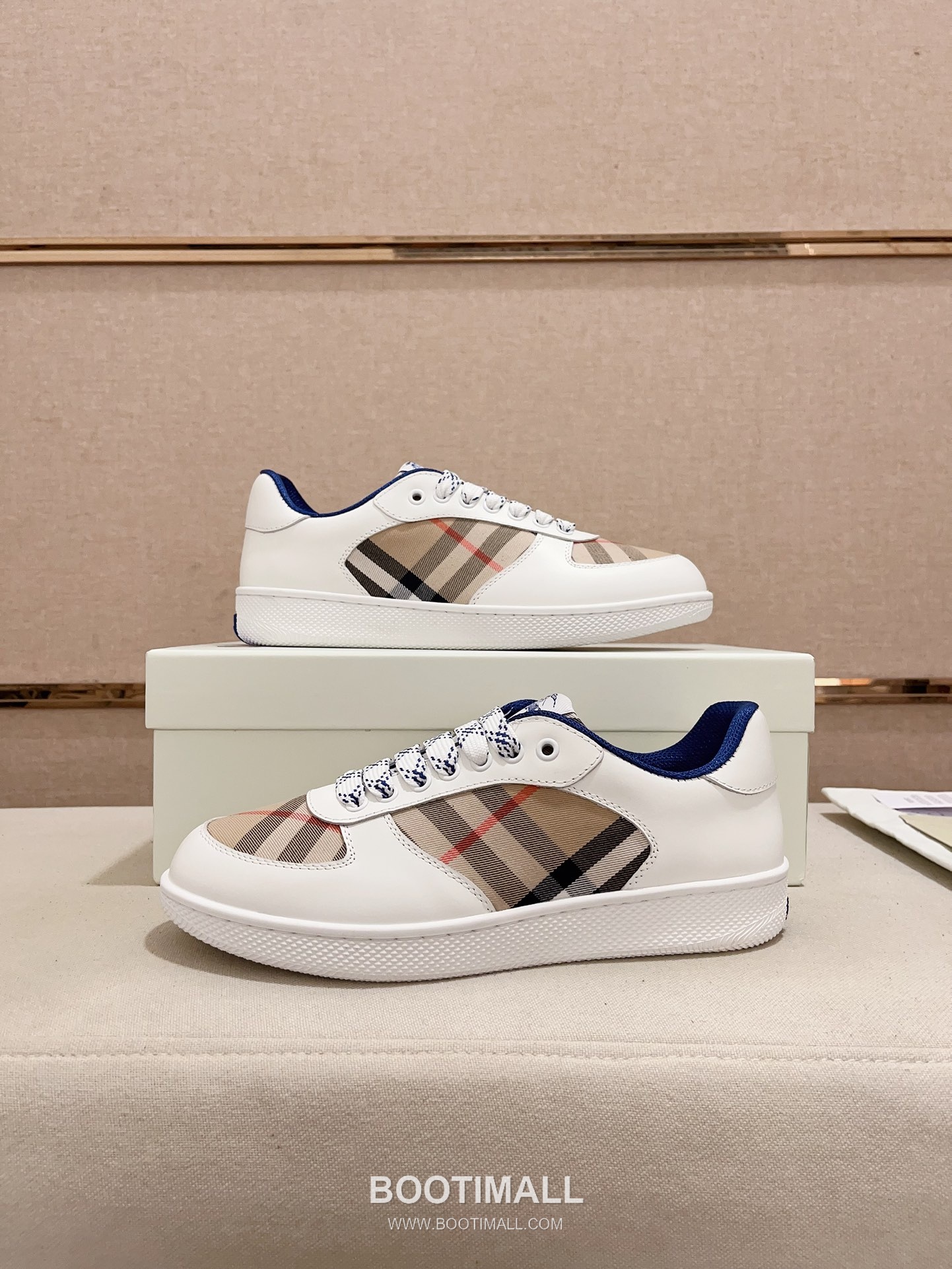 Burberry Vintage Check Cotton Calfskin Leather Low-Top Sneakers 버버리 빈티지 체크 코튼 송아지 가죽 로우탑 스니커즈 7